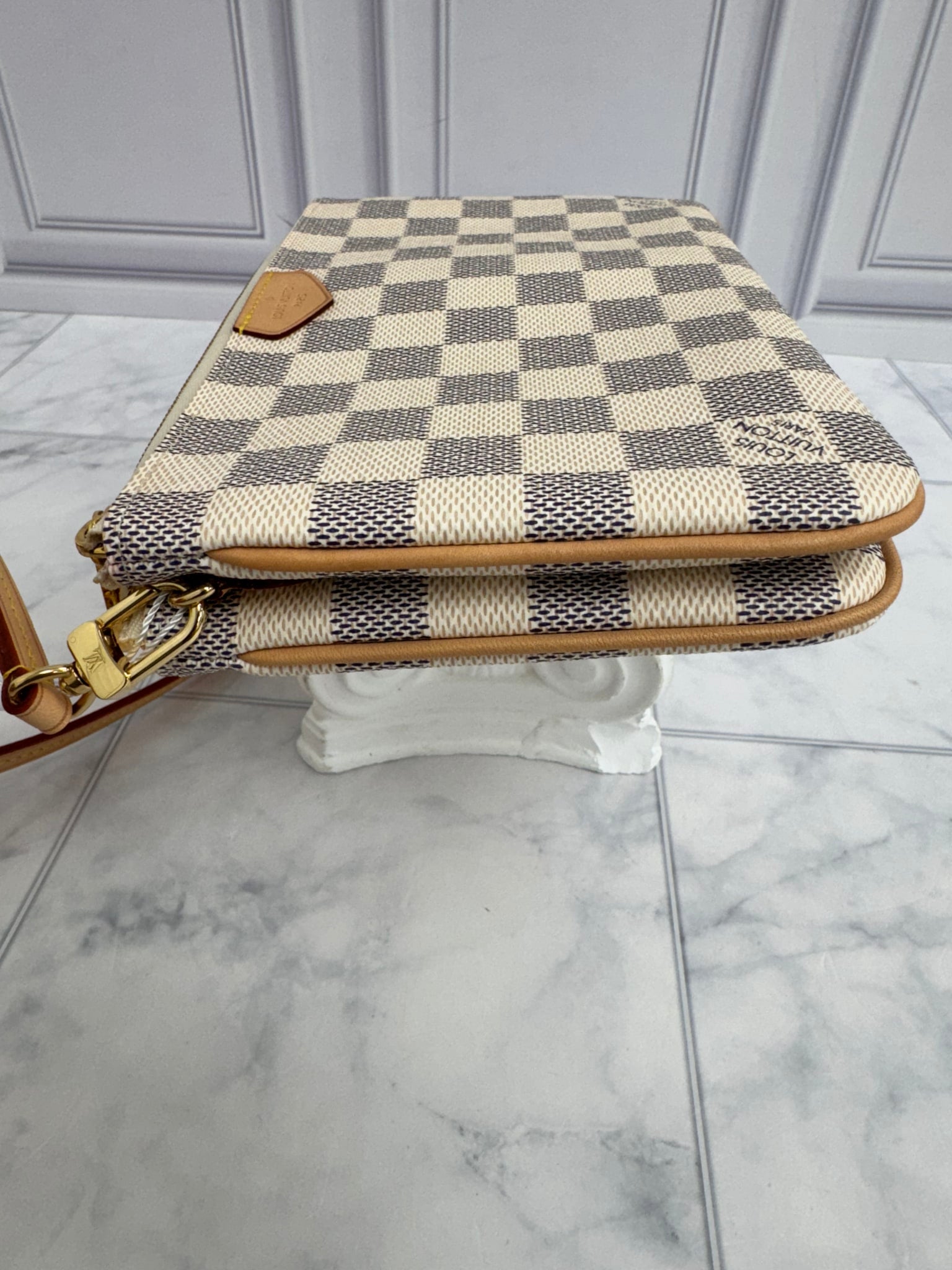 Louis Vuitton Damier Azur Double Zip Pochette