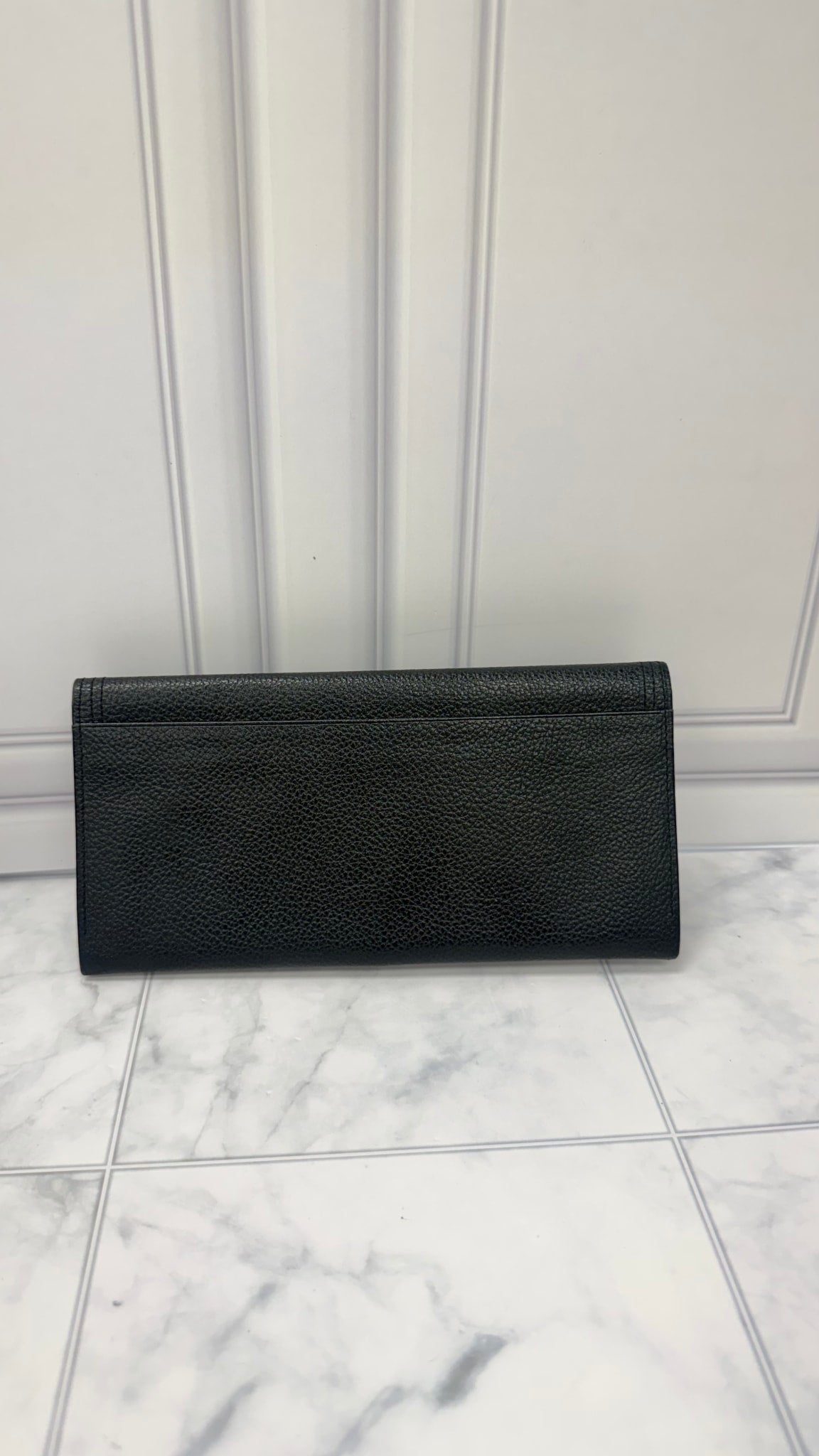 Saint Laurent YSL Black Grained Leather Wallet