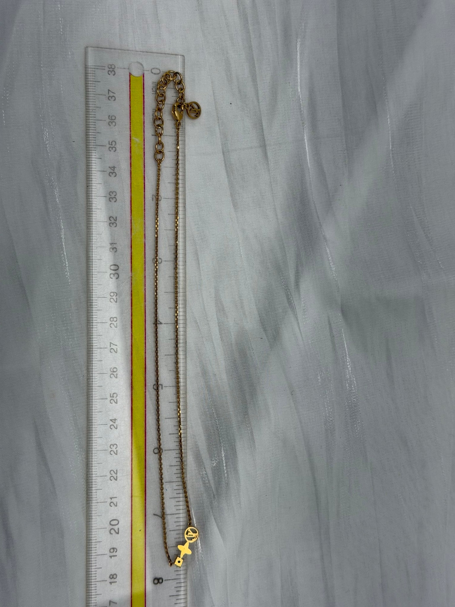 Louis Vuitton Blossom Logo Monogram Gold Tone Necklace