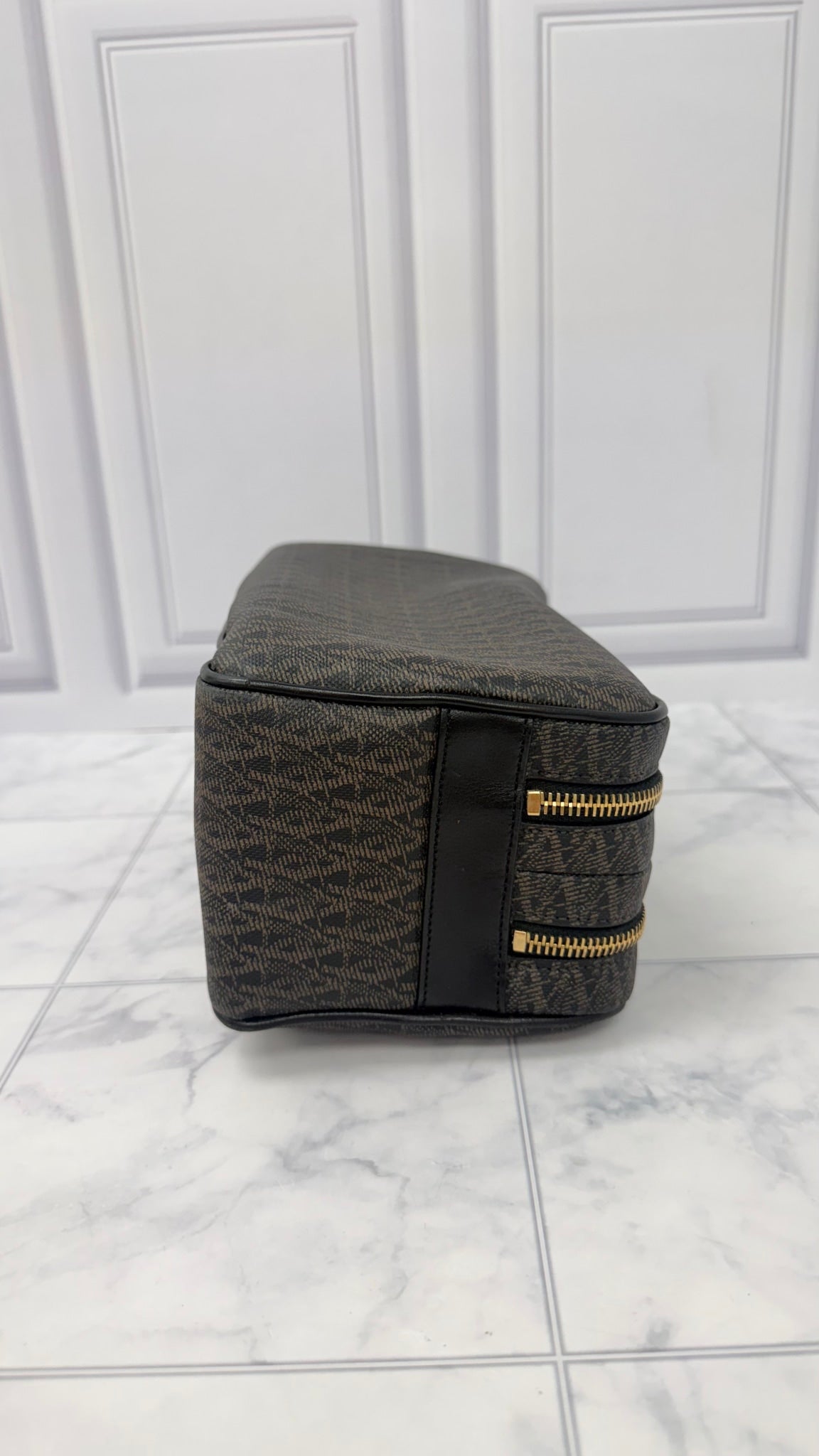 Saint Laurent Saint Laurent YSL Brown And Black Canvas Toiletry Bag