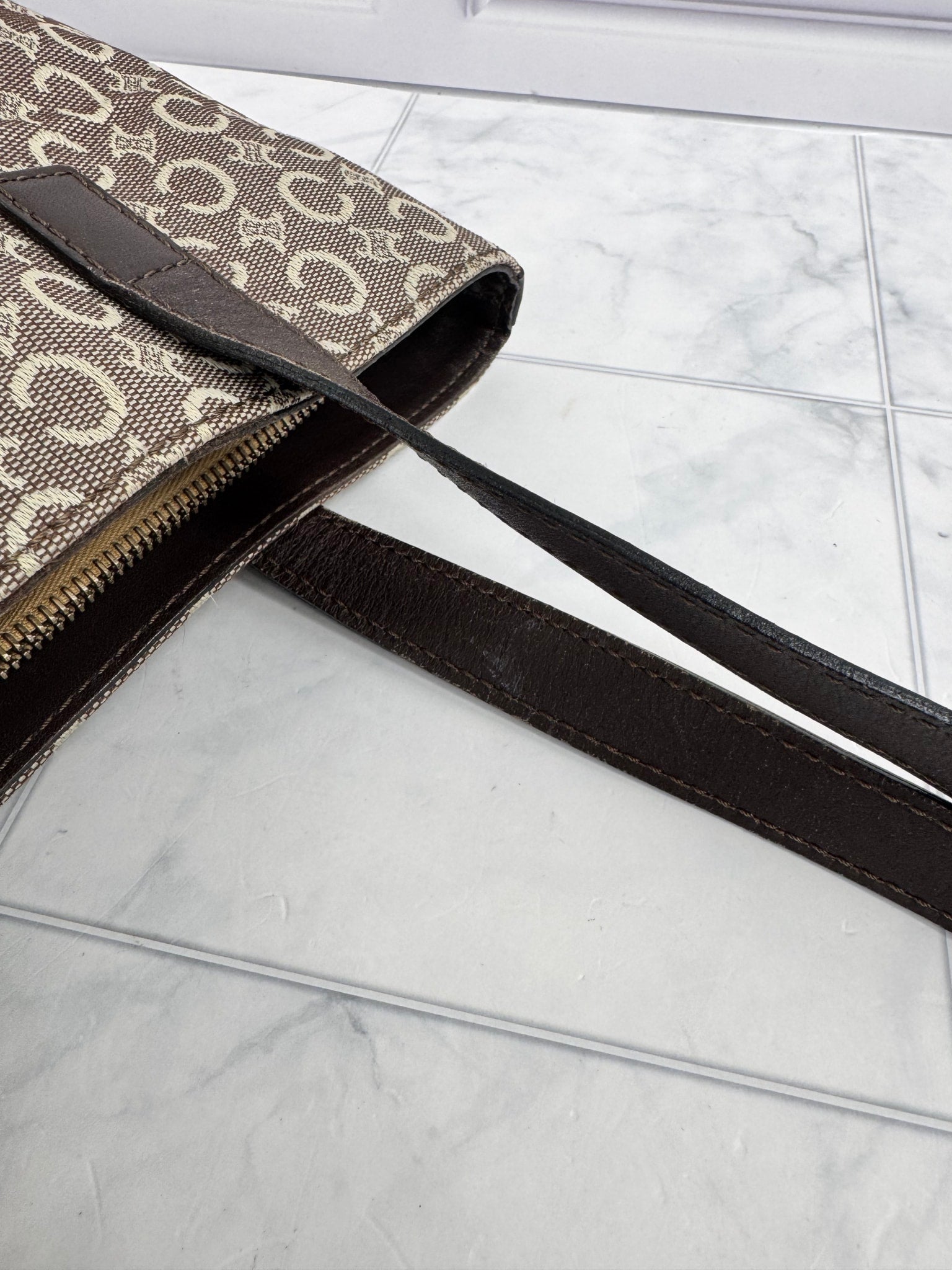 Celine Brown C Macadam Canvas Bucket Bag