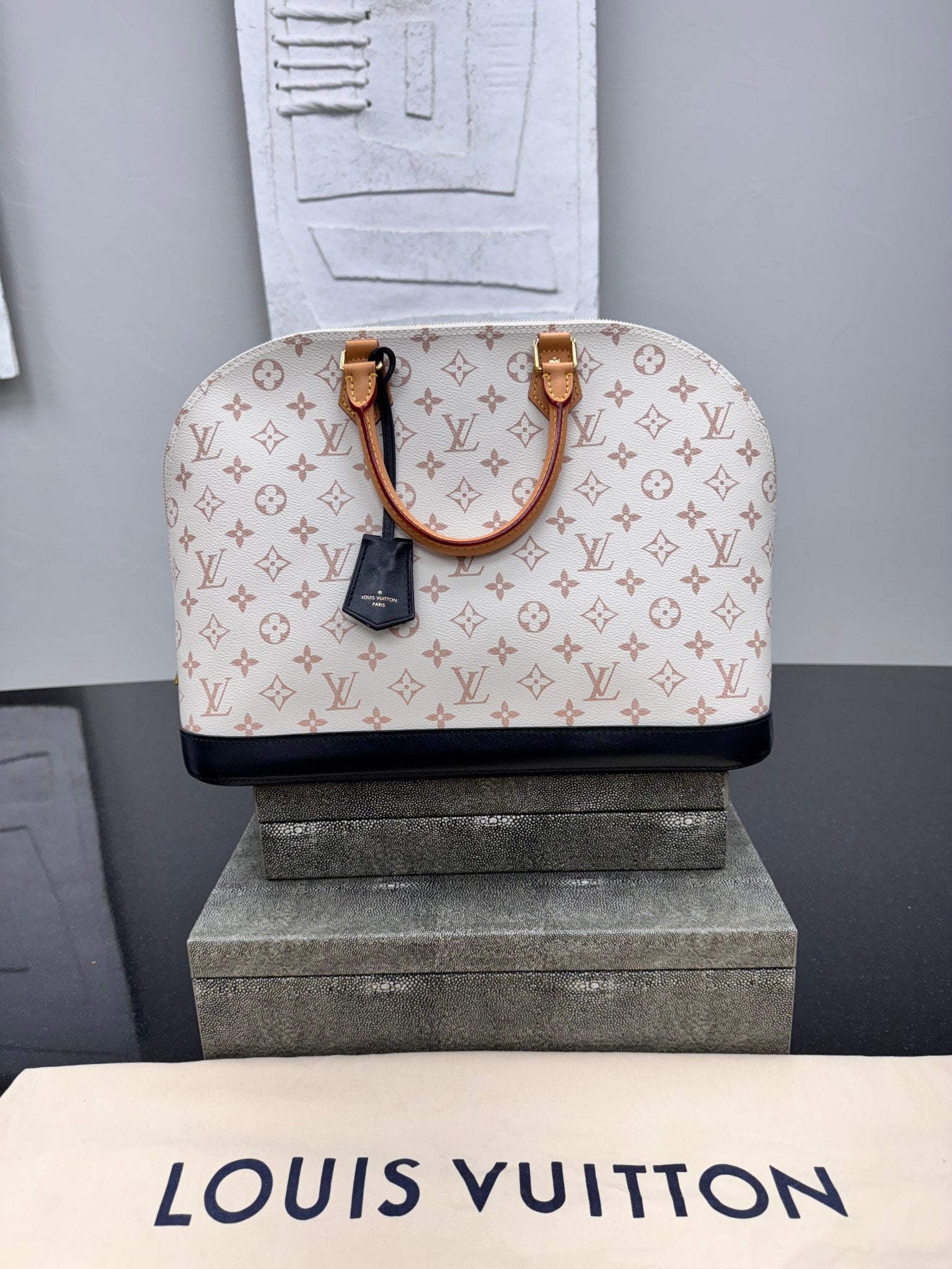 LIKE NEW - Louis Vuitton Dune Monogram GM Alma