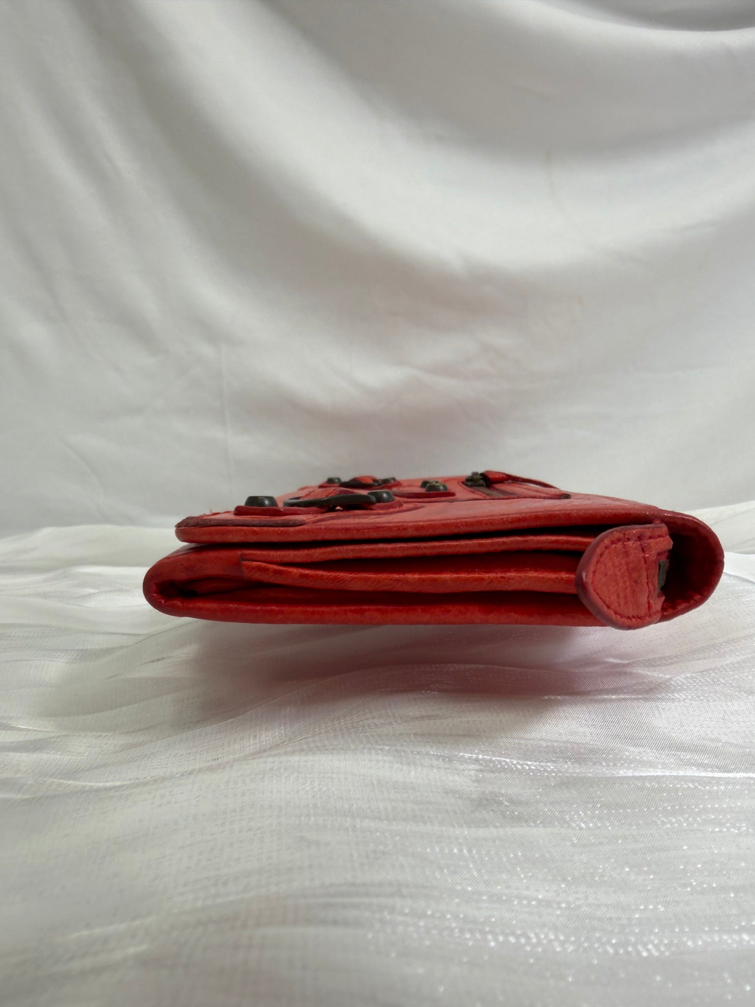 Balenciaga Red Leather Agneau Continental Wallet