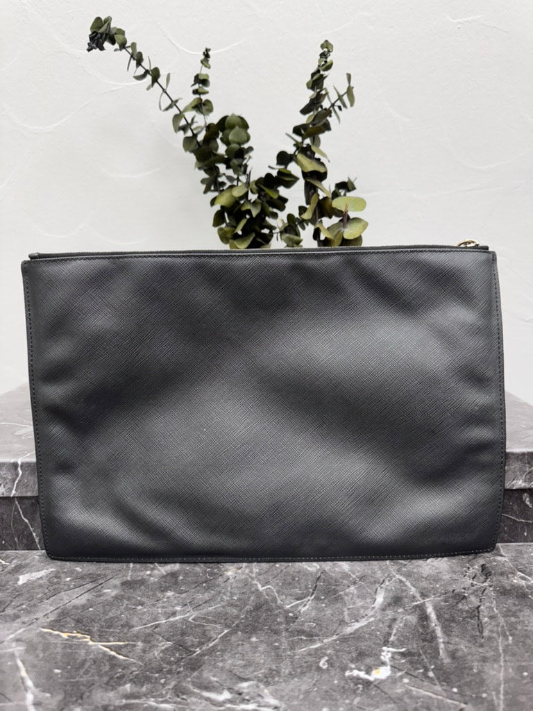 Givenchy Black Rottweiler Print Coated Canvas Pouch