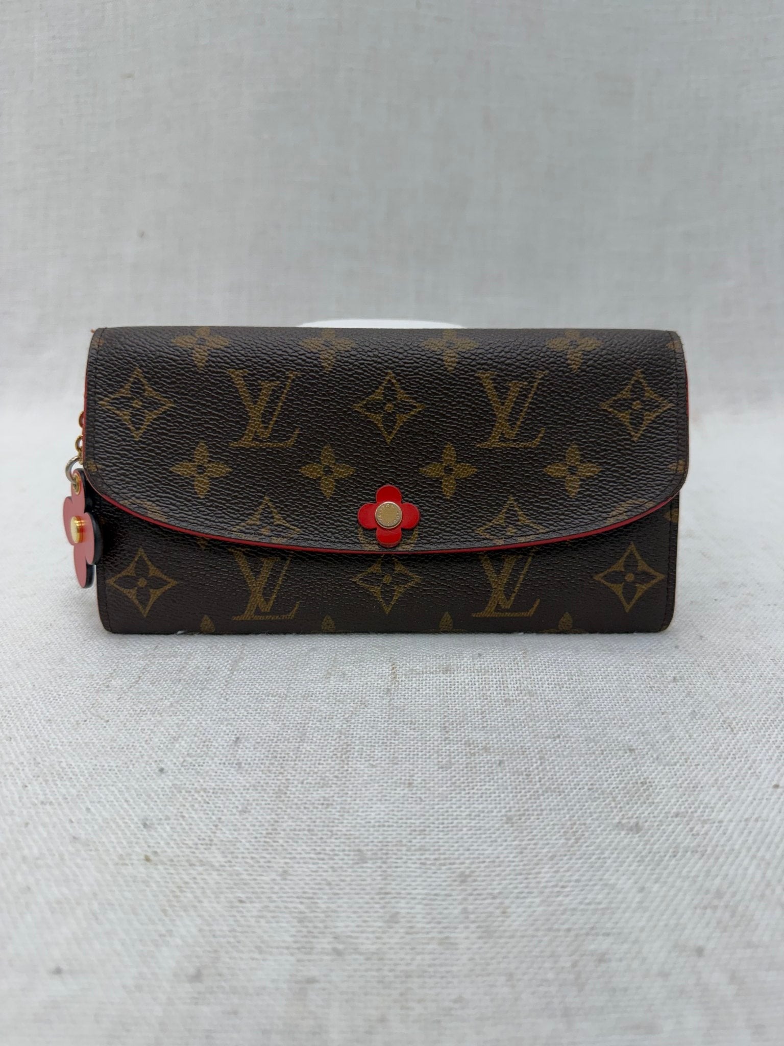 Louis Vuitton Monogram & Red Flower Emilie Wallet