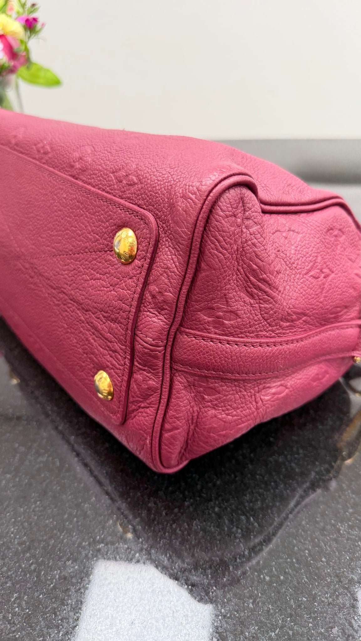 Louis Vuitton Burgundy Empreinte Speedy 25 Bandouliere