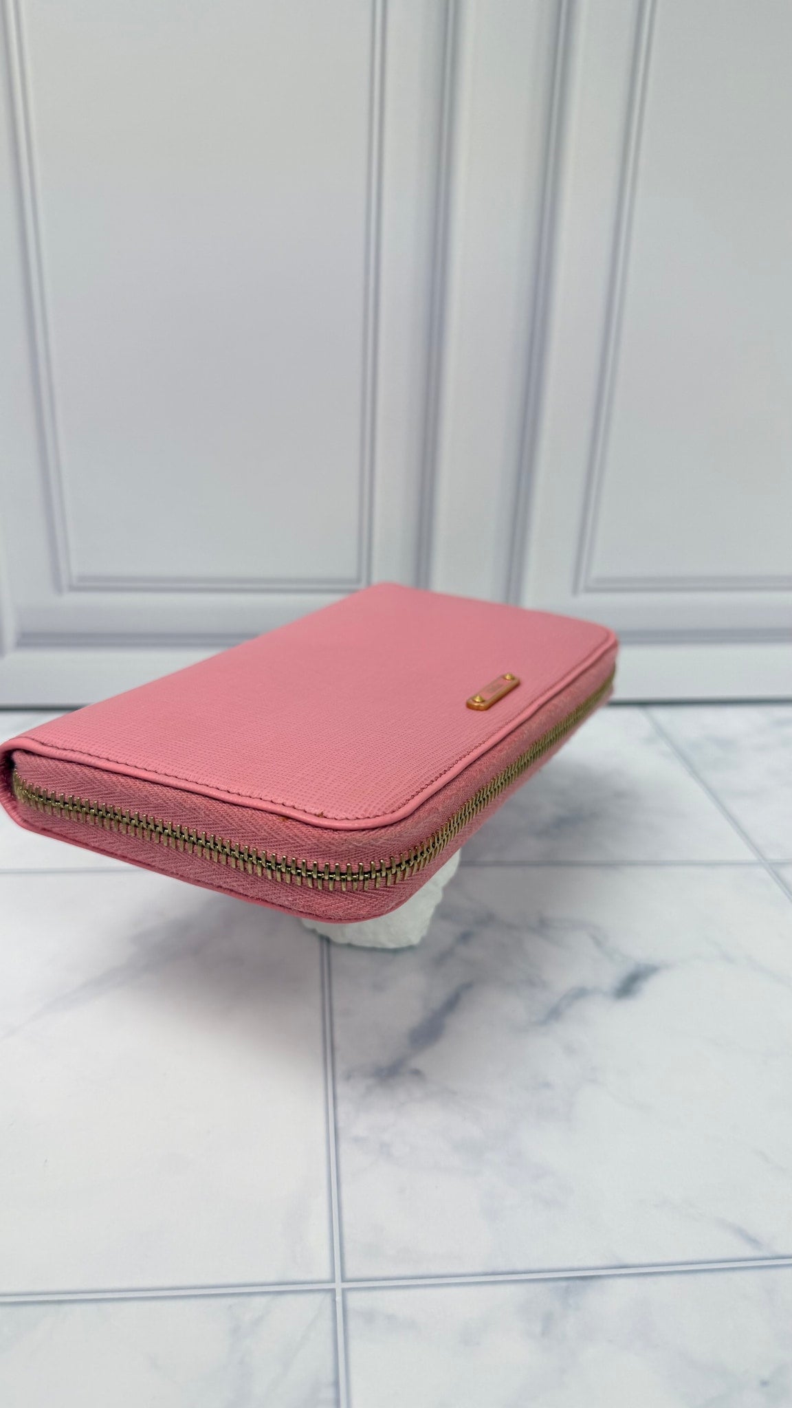 Fendi Pink Leather Zippy Wallet