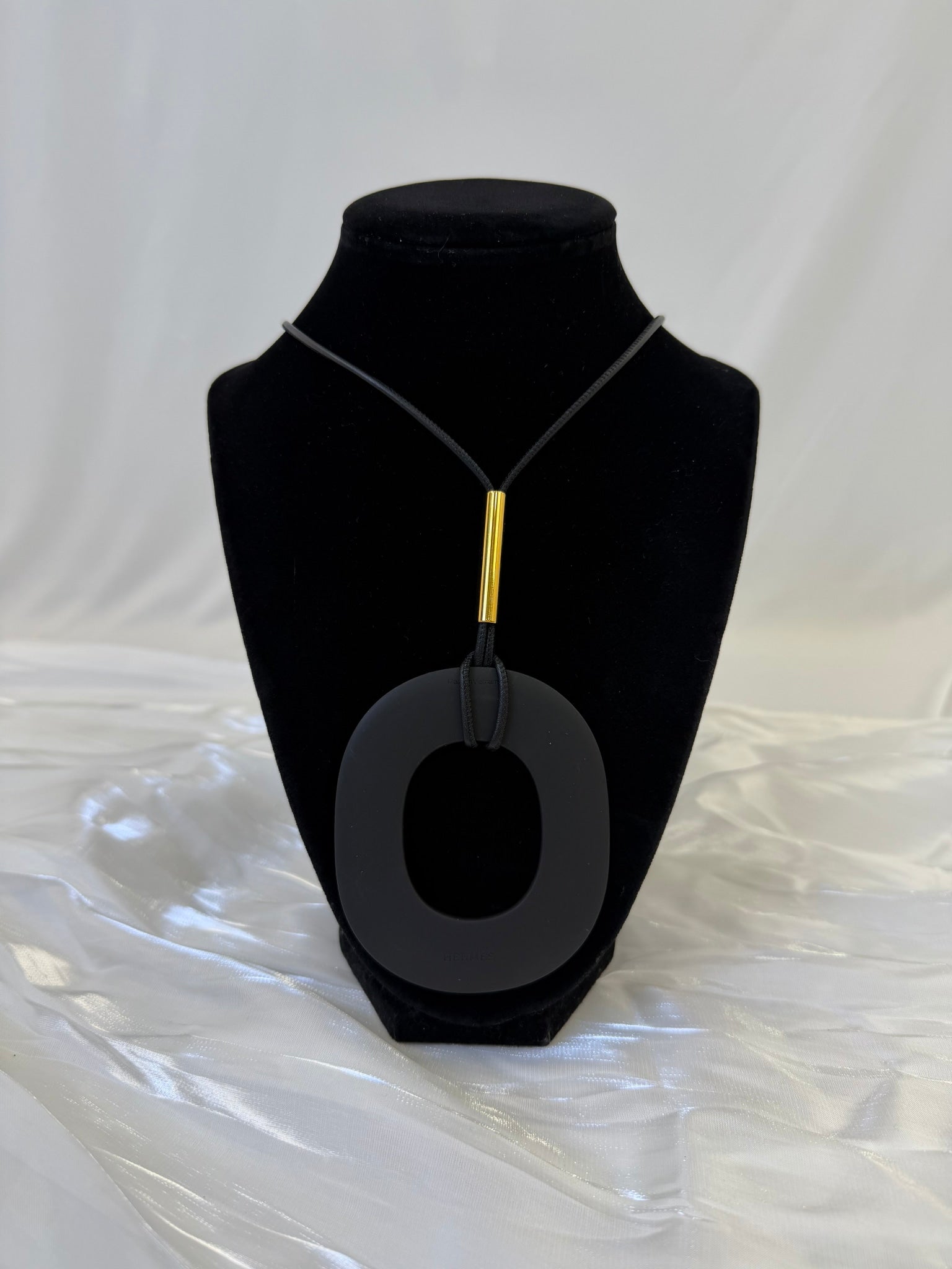 Hermes Black Wooden Kara Pendant