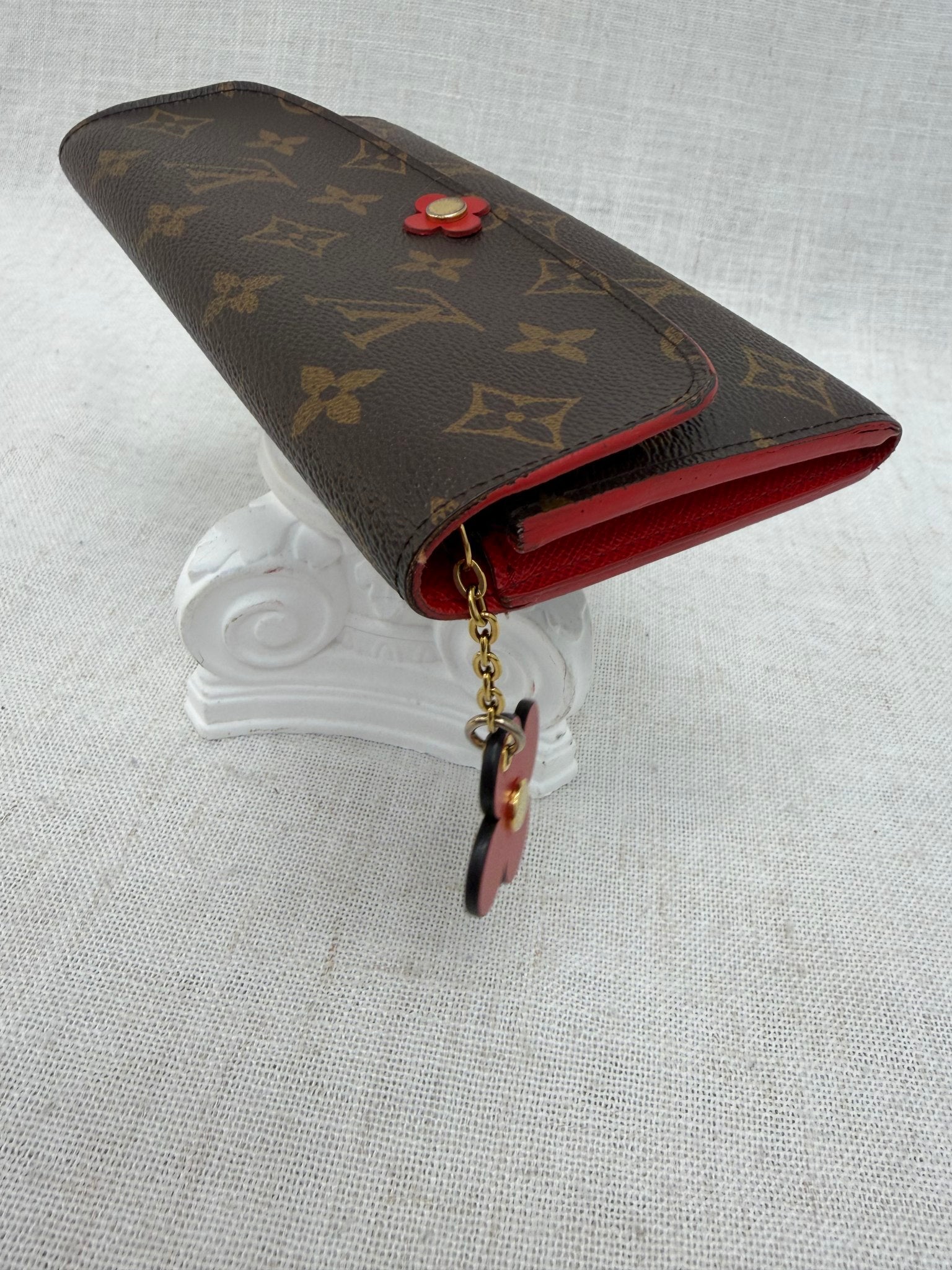 Louis Vuitton Monogram & Red Flower Emilie Wallet