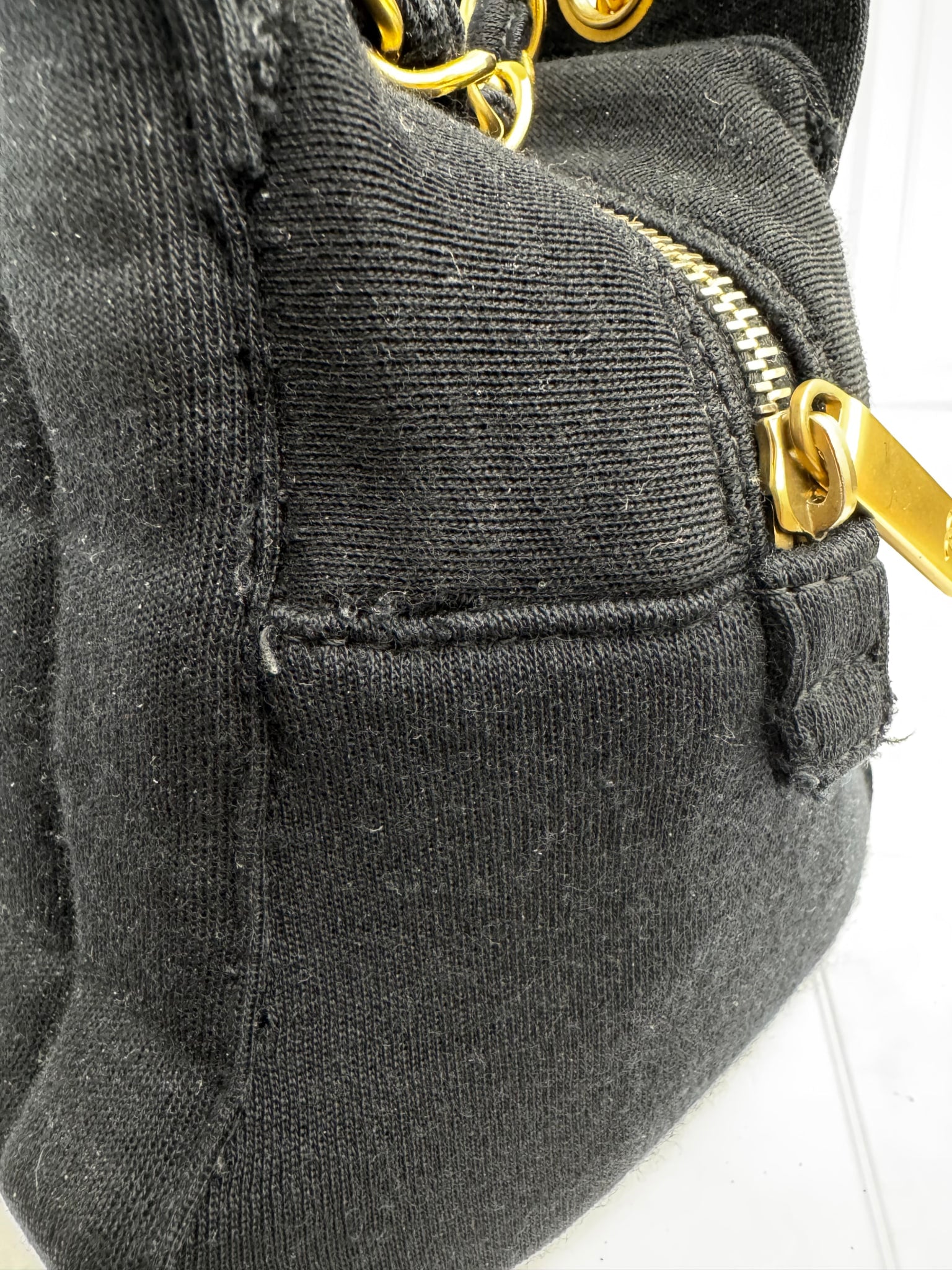Chanel Black Quilted Jersey Chocolate Bar Timeless Tote Bag