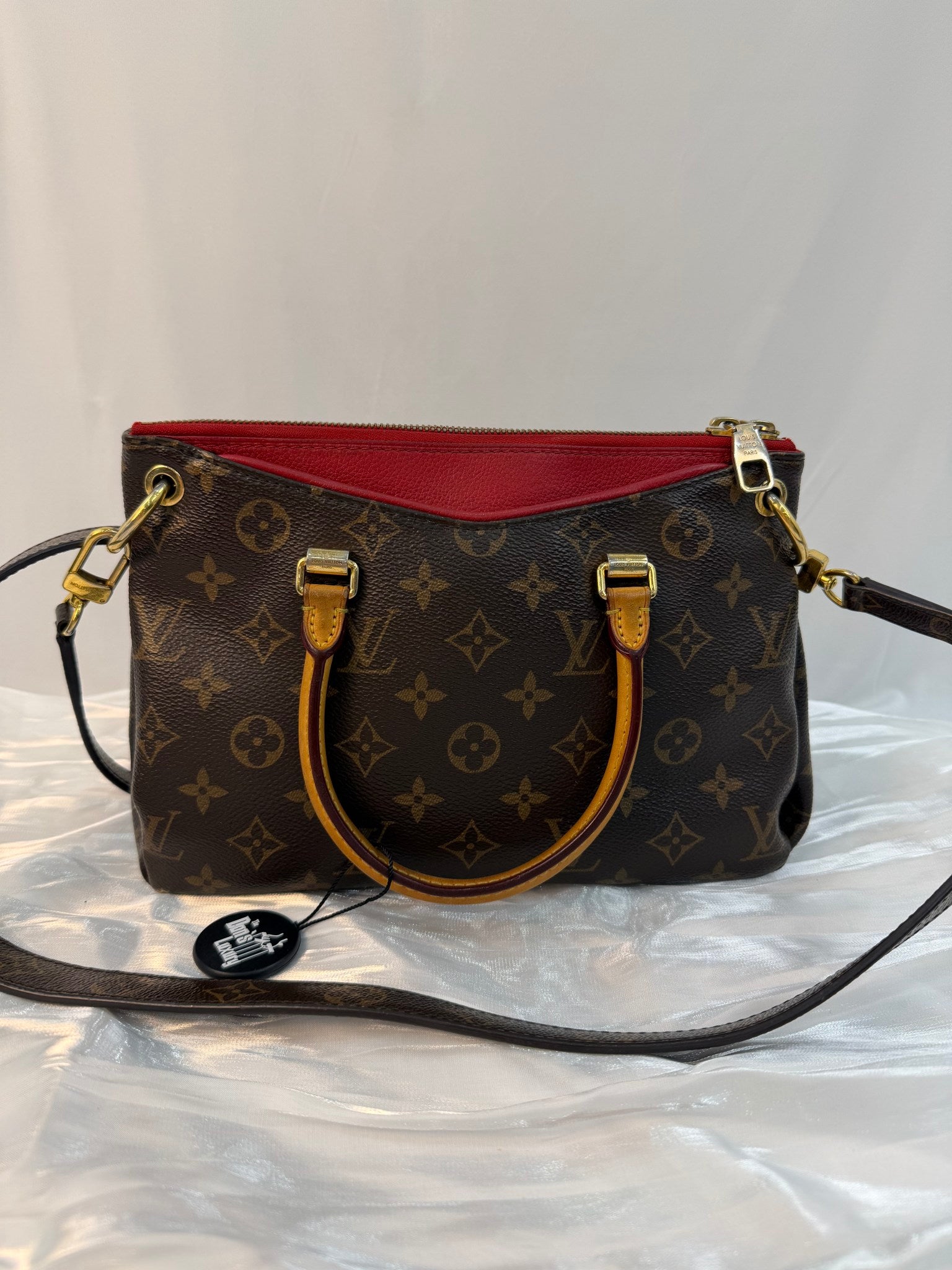 Louis Vuitton Monogram And Red Leather Pallas BB Bag