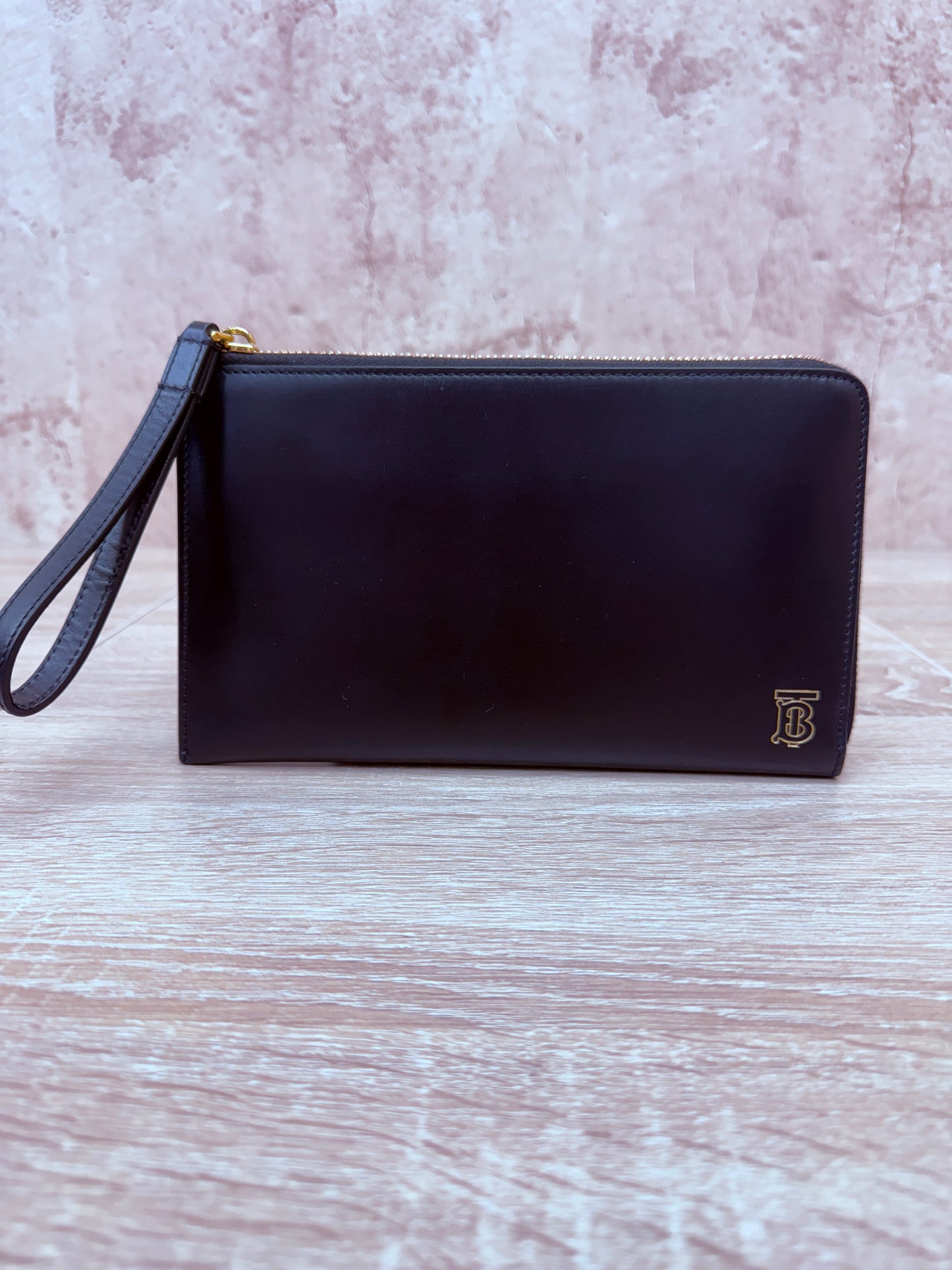 BRAND NEW- Burberry Black Leather Wallet Clutch