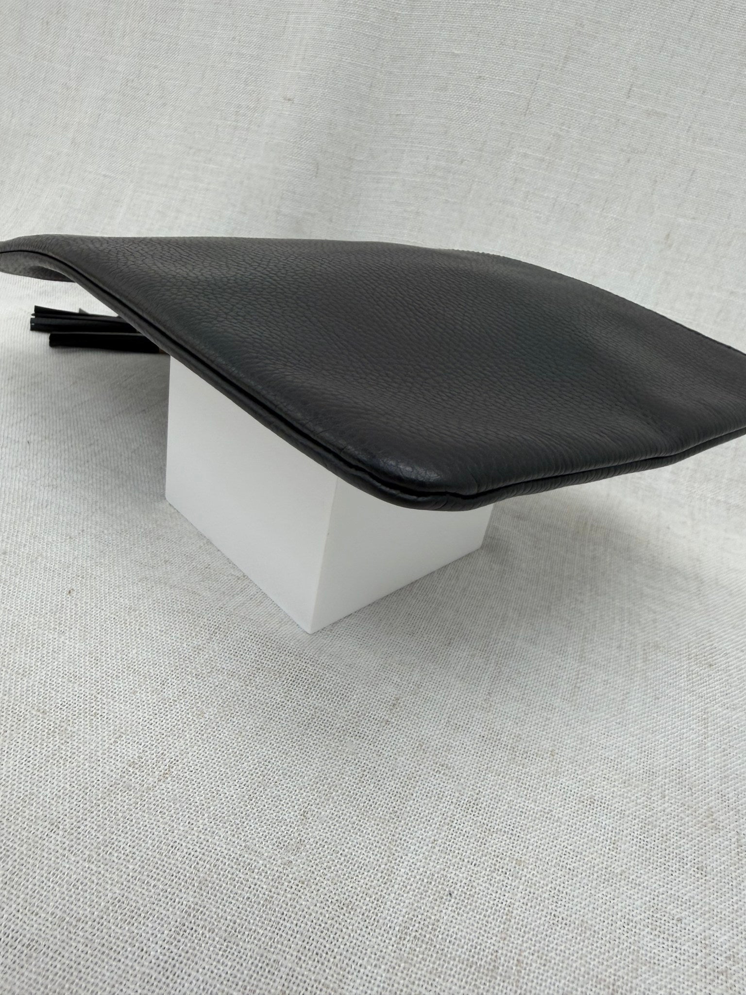 Gucci Black Leather Bamboo Pouch