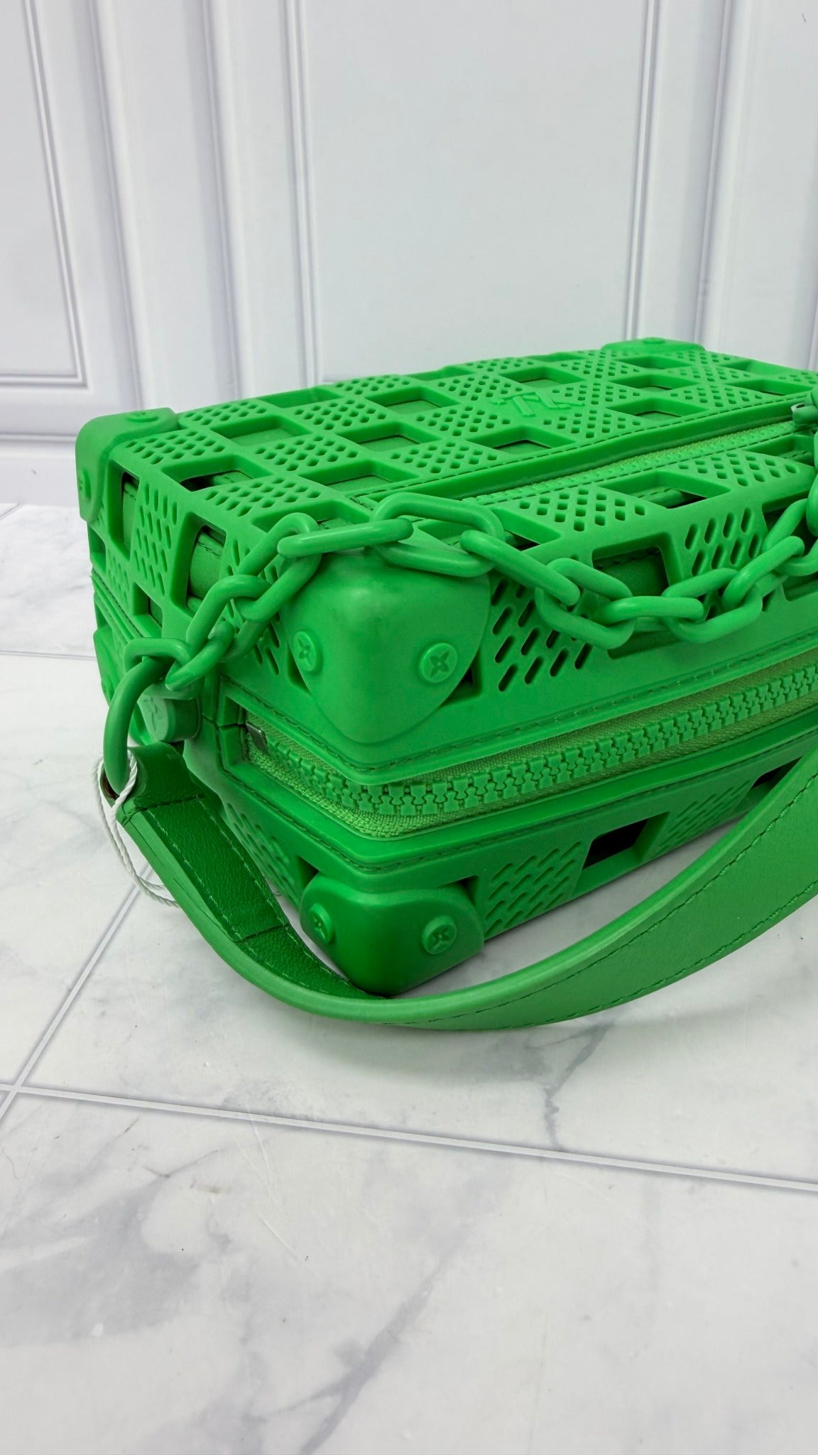 Louis Vuitton Green Rubber Mini Soft Trunk Crossbody Bag