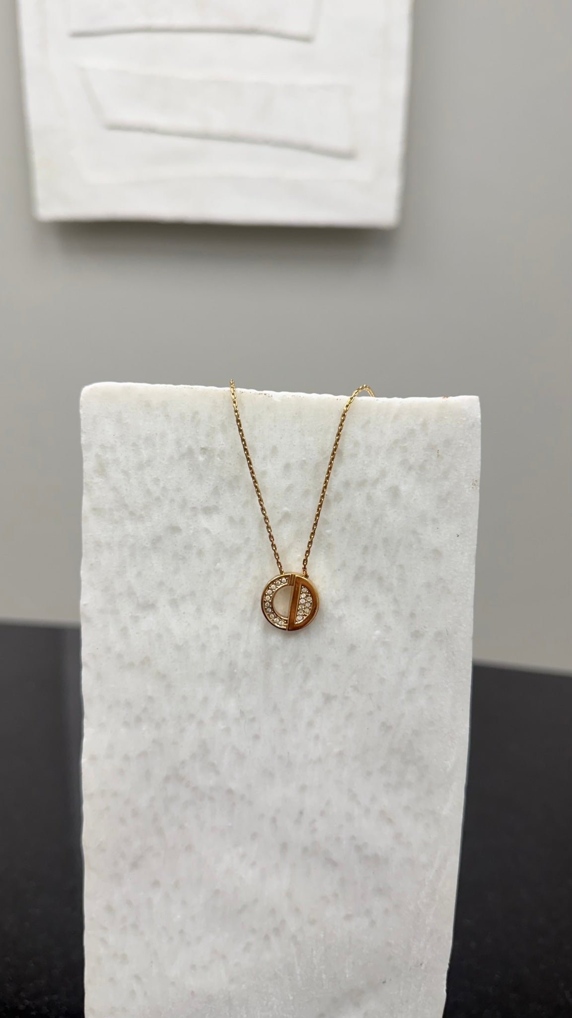 Christian Dior Gold Logo Necklace
