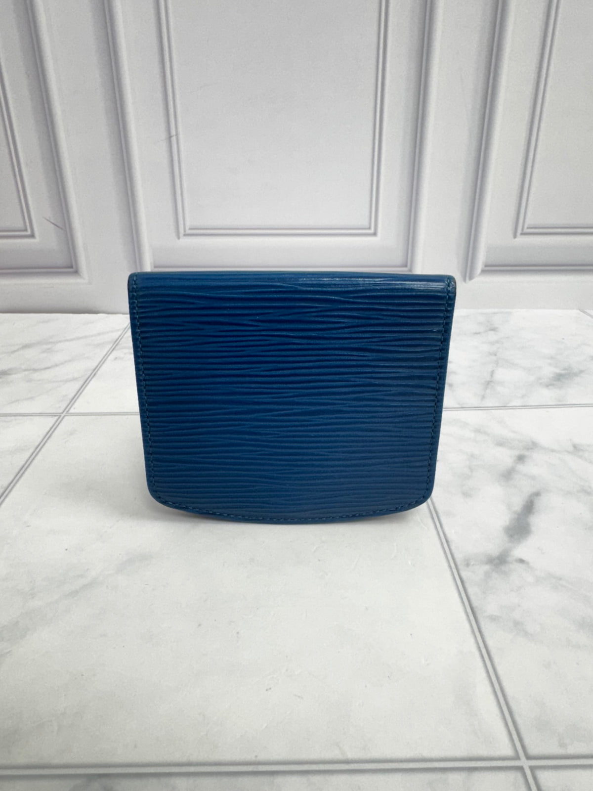 Louis Vuitton Blue Epi Leather Toledo Collapsible Mini Boite Coin Case