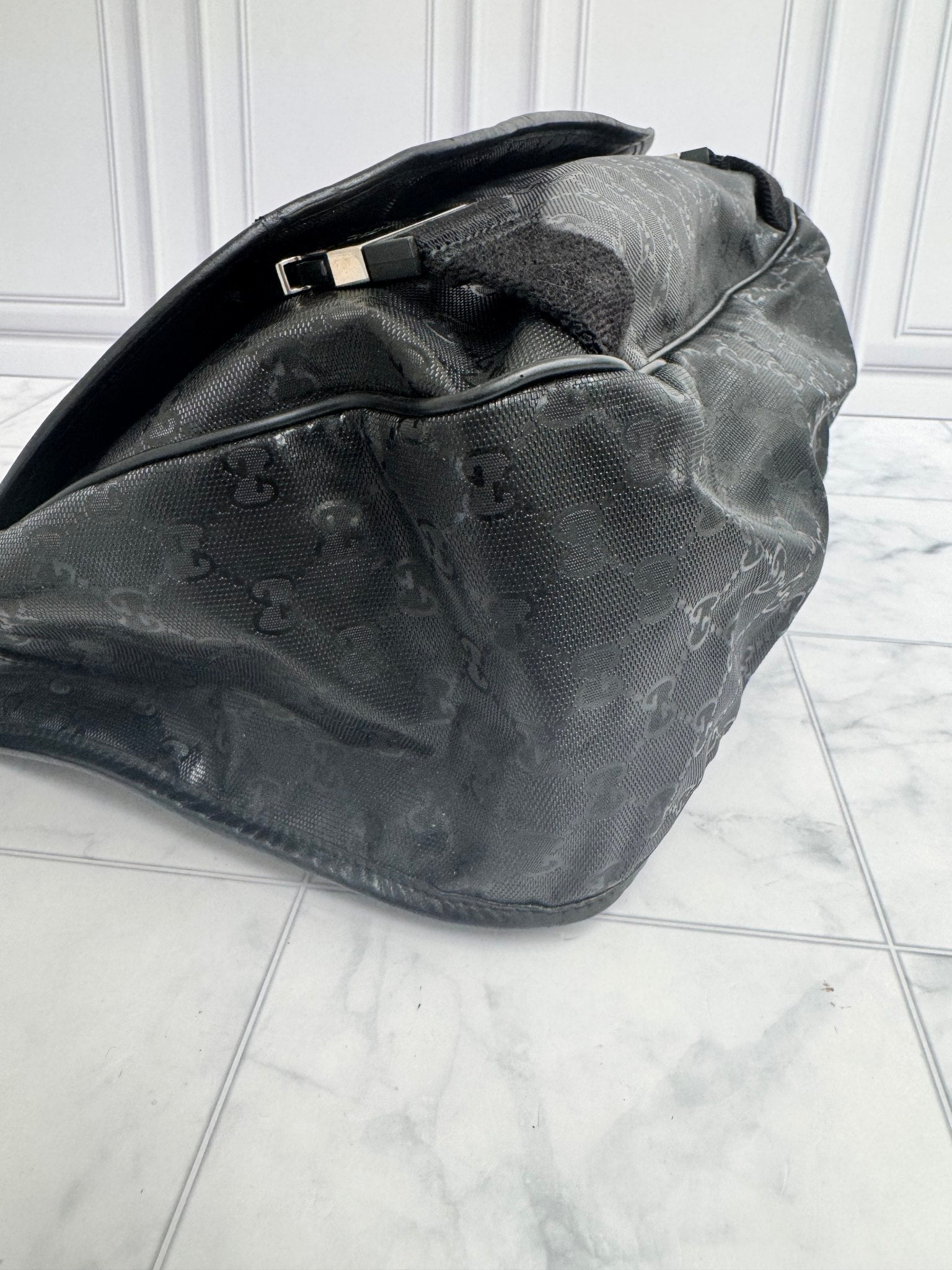Gucci x Fiat 500 Black GG Imprime Web Messenger Bag