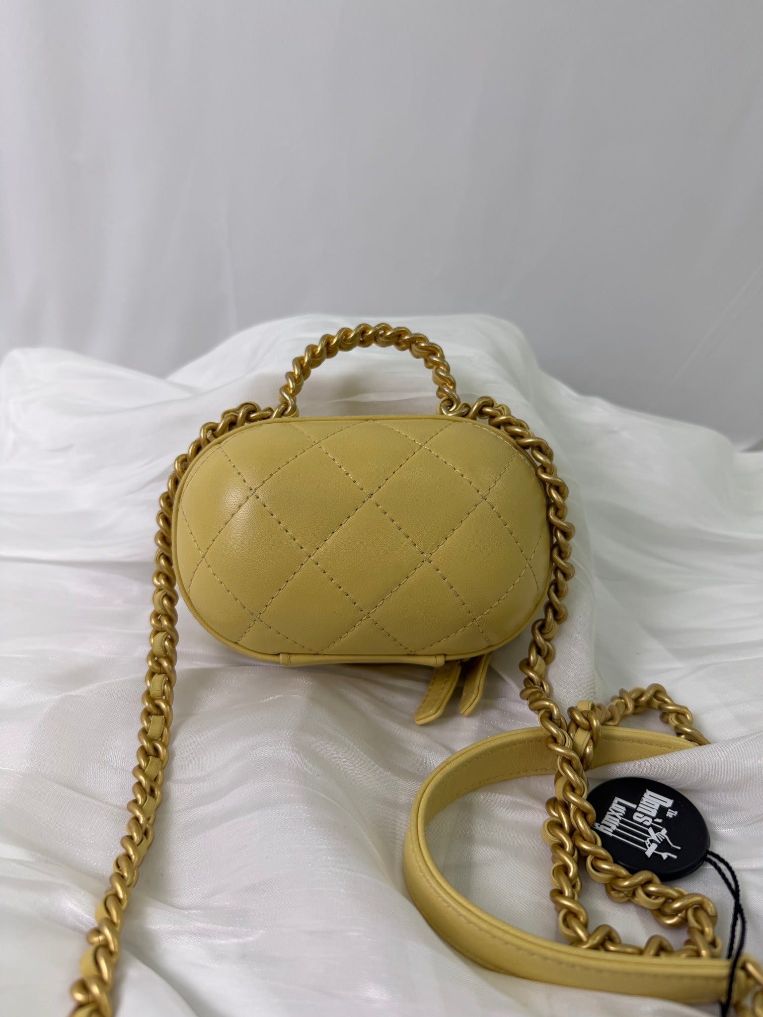 Chanel Light Yellow Calfskin Mini CC Bubble Vanity Case