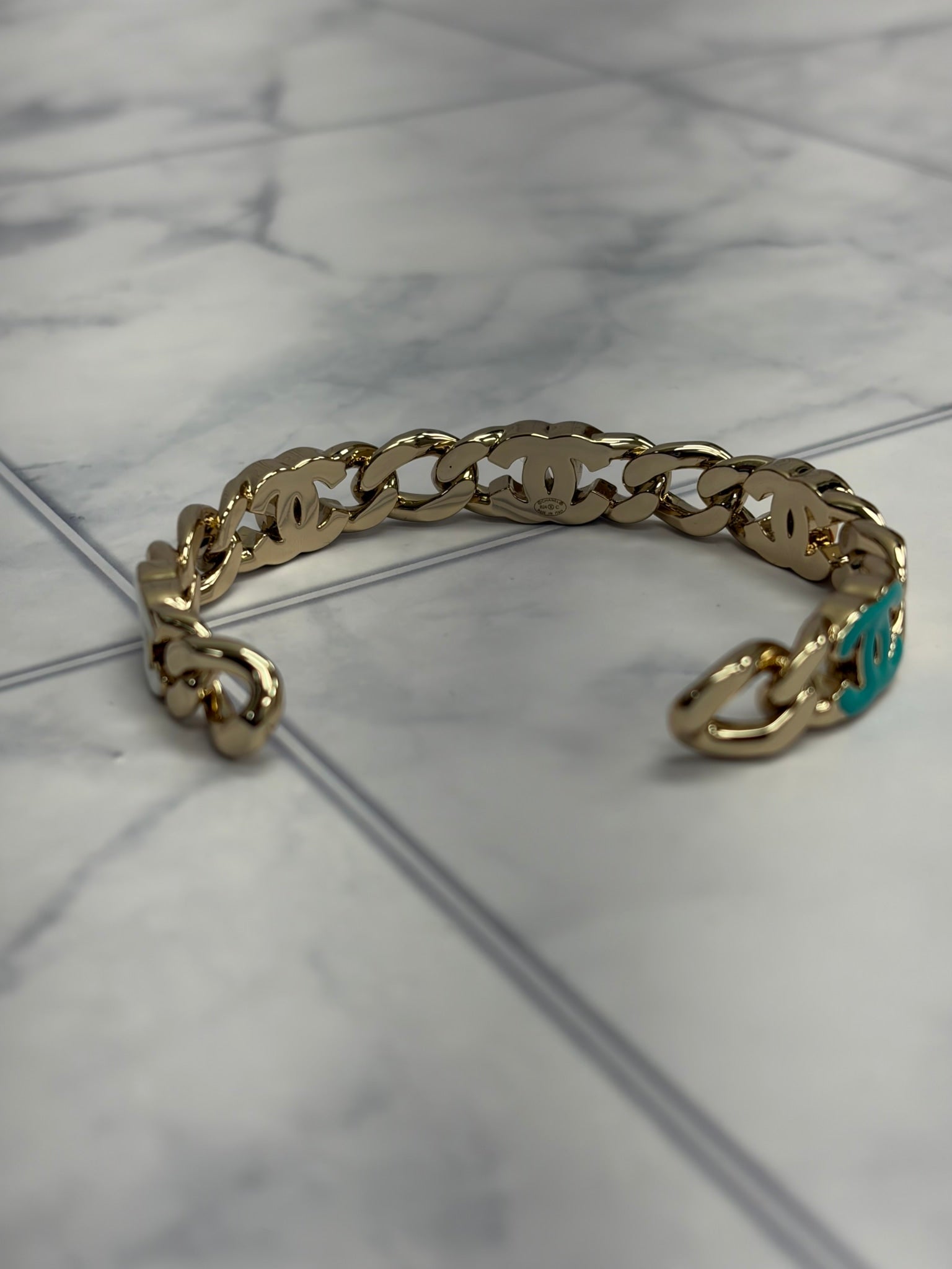 Chanel Multi color CC Enamel Chain Cuff