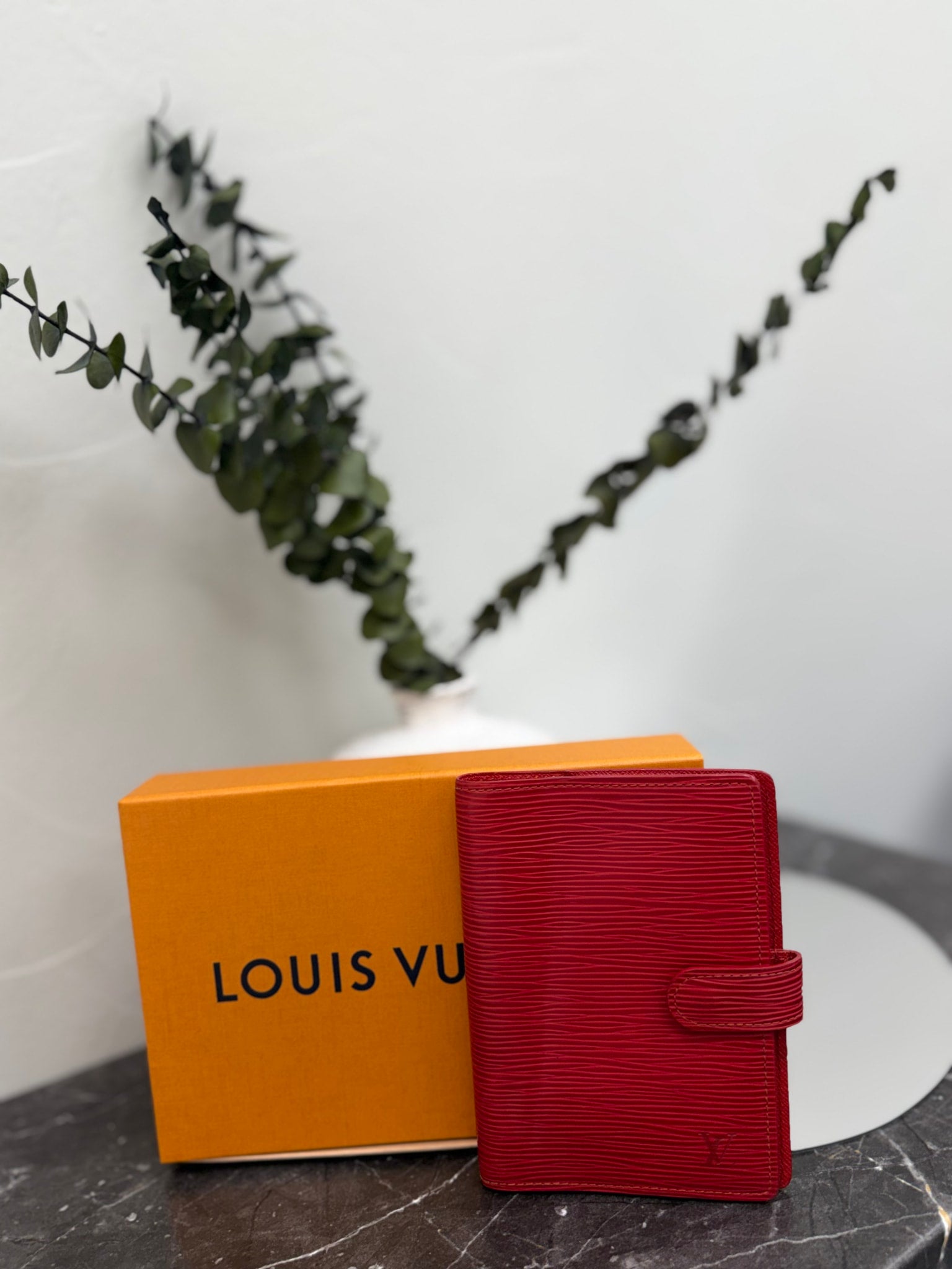 Louis Vuitton Red Epi Leather Passport Agenda Cover