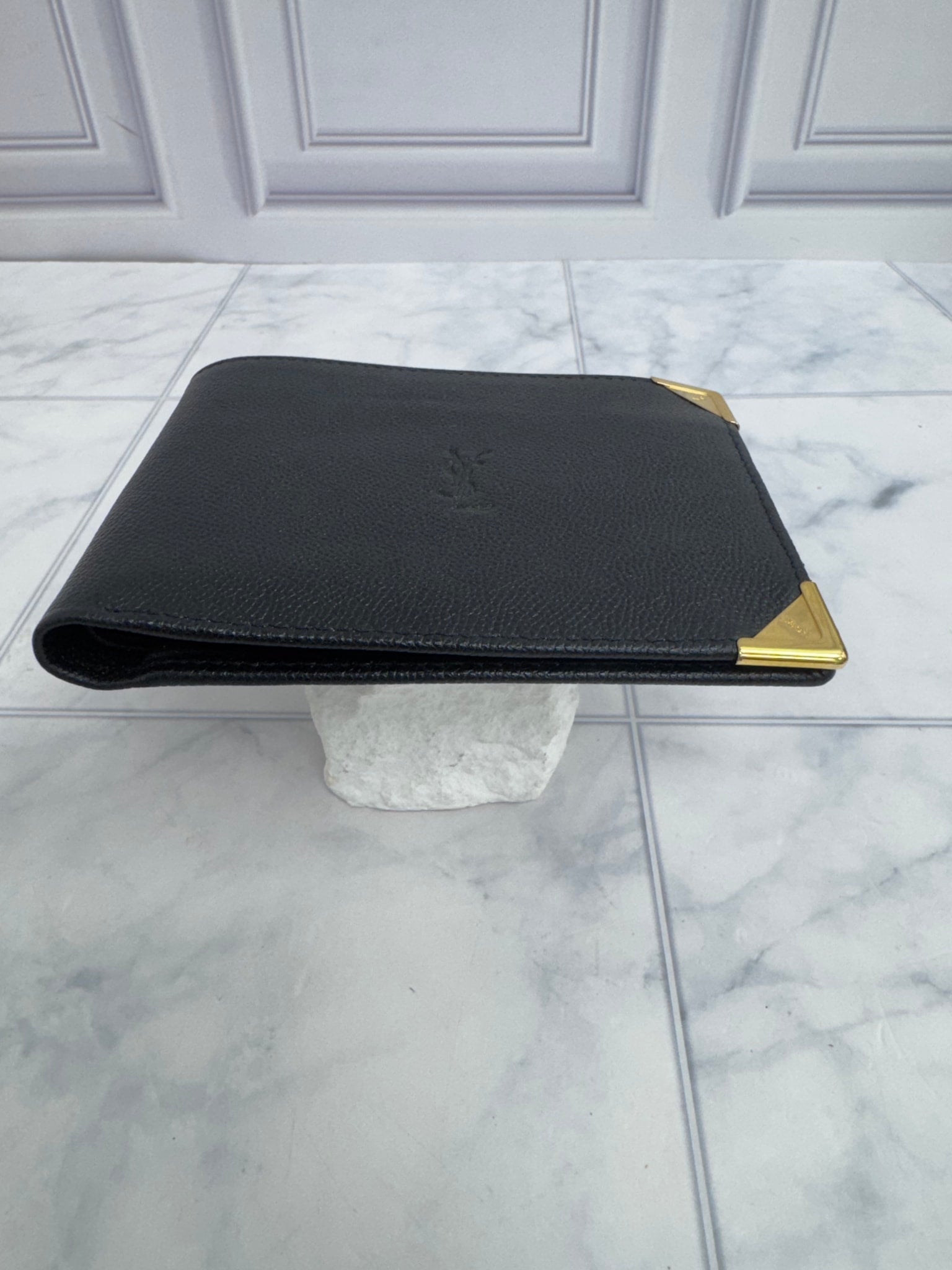 Saint Laurent YSL Black Leather Bifold Wallet