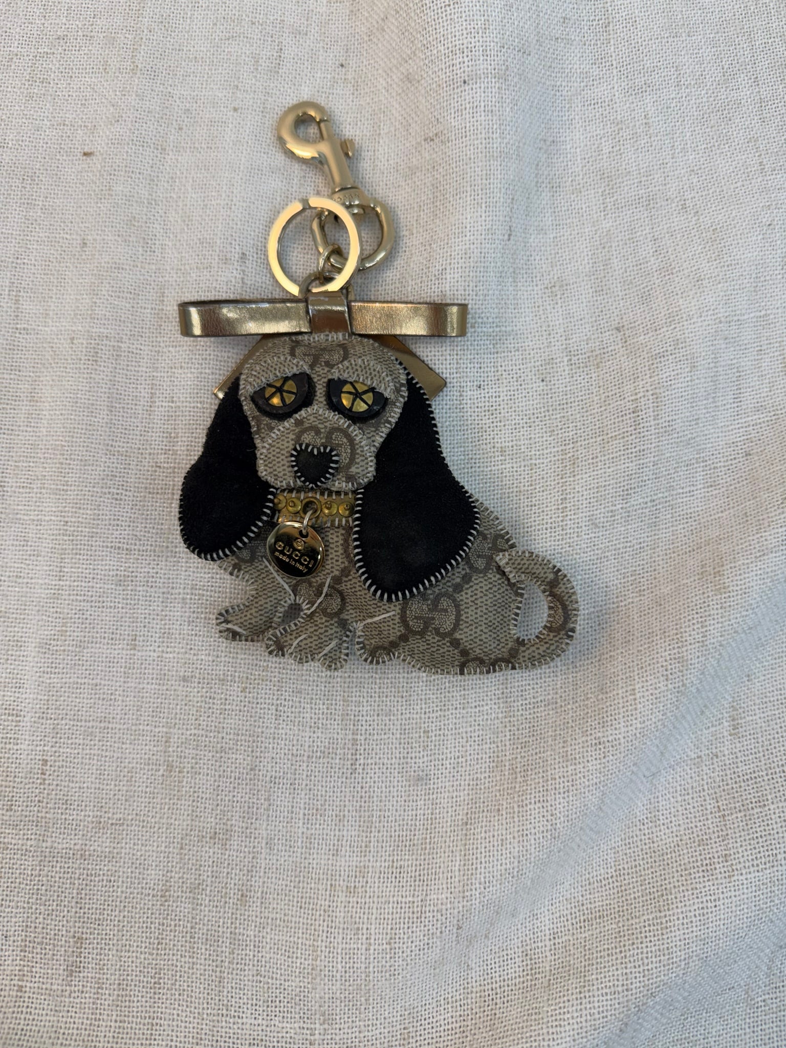 Gucci GG Supreme Dog Key Chain