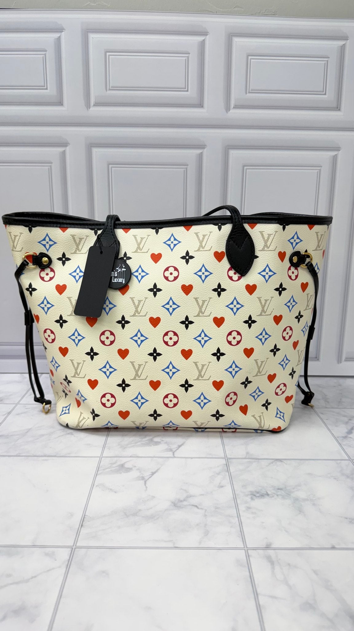 Louis Vuitton Cream Multicolor Monogram Game On Neverfull MM