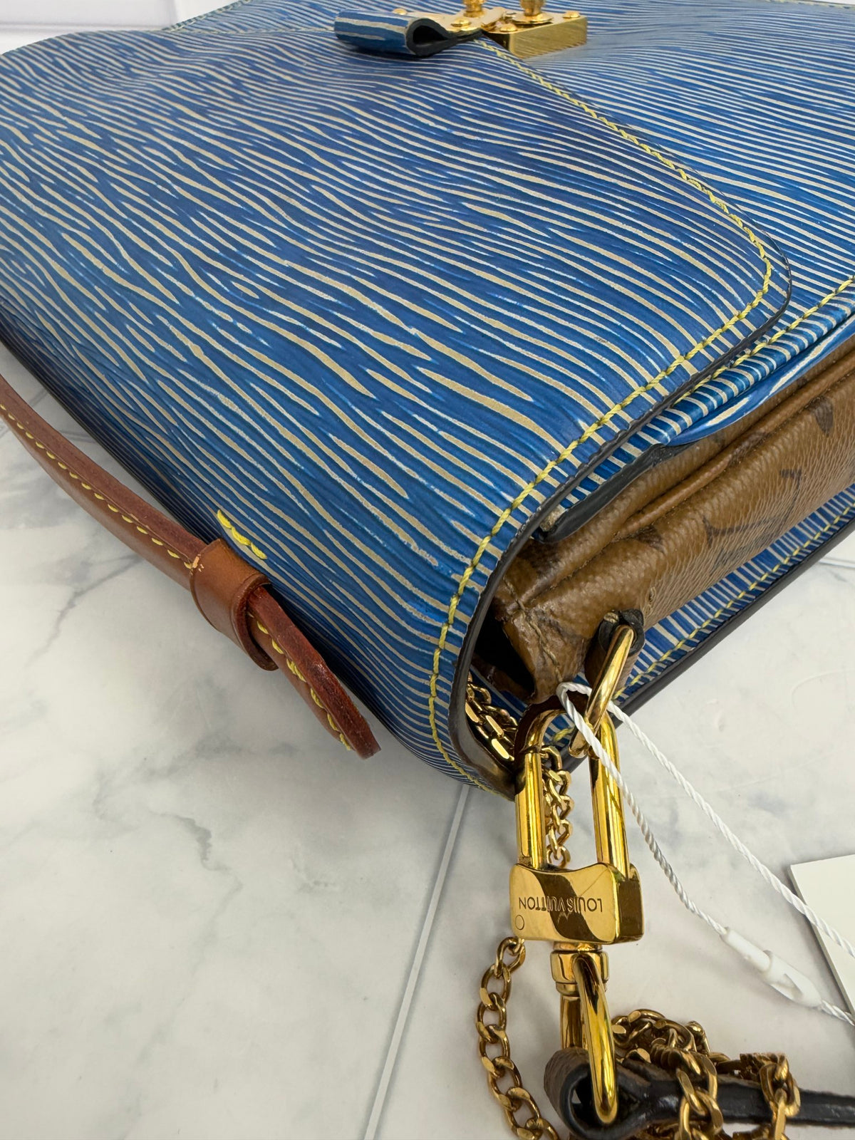 Louis Vuitton Blue Epi Denim & Reverse Monogram Pochette Metis MM