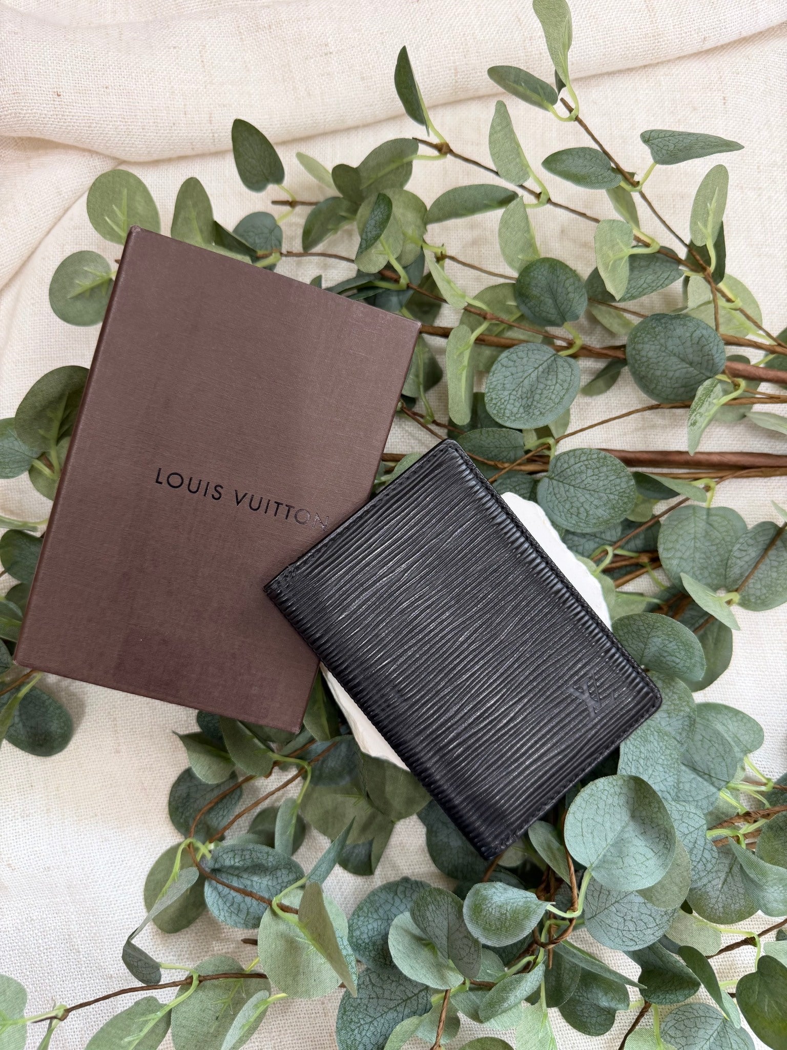 Louis Vuitton Black Epi Leather Card Case