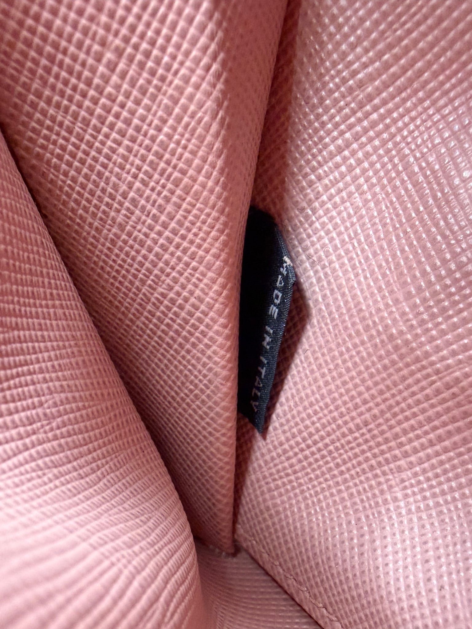 Prada Pink Saffiano Leather Bow Long Wallet