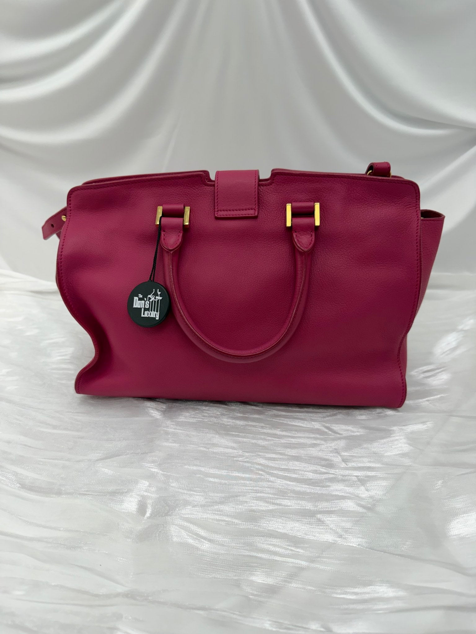 Saint Laurent YSL Dark Pink Leather Classic Y Handbag