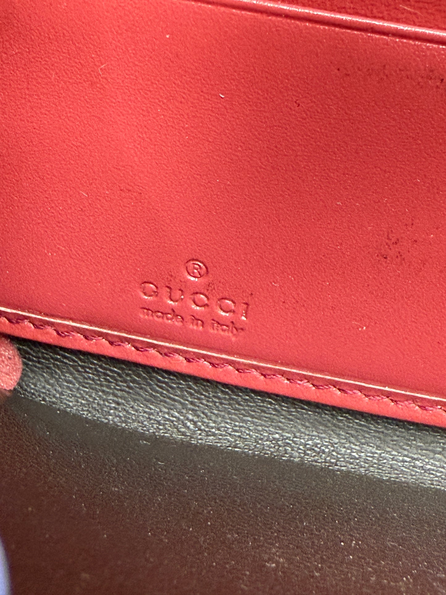 Gucci Wine Red Microguccissima Leather Zippy Wallet