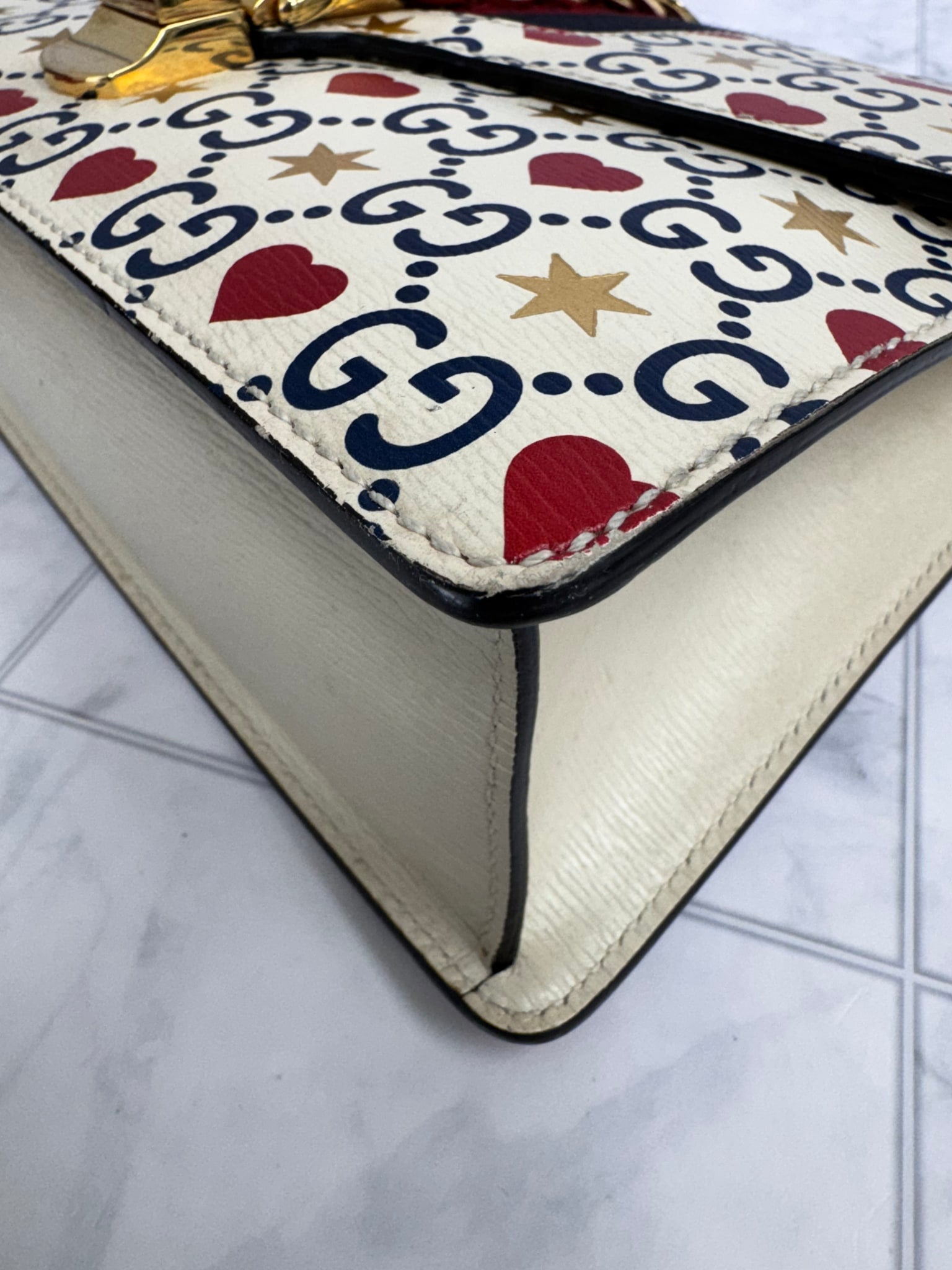 Gucci Beige Leather And Web Limited Edition Valentines Sylvie Crossbody And Compact Wallet Set