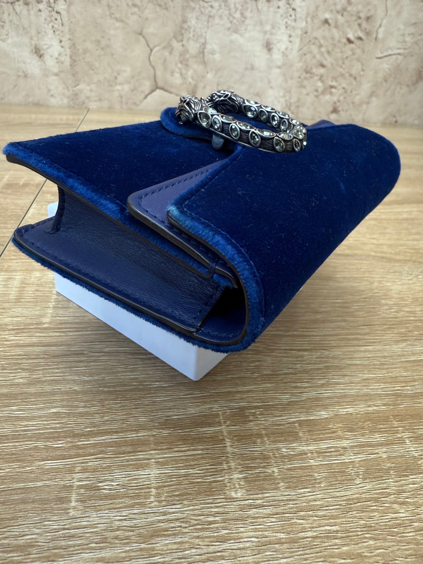 Gucci Blue Velvet Mini Dionysus Super Crossbody Bag