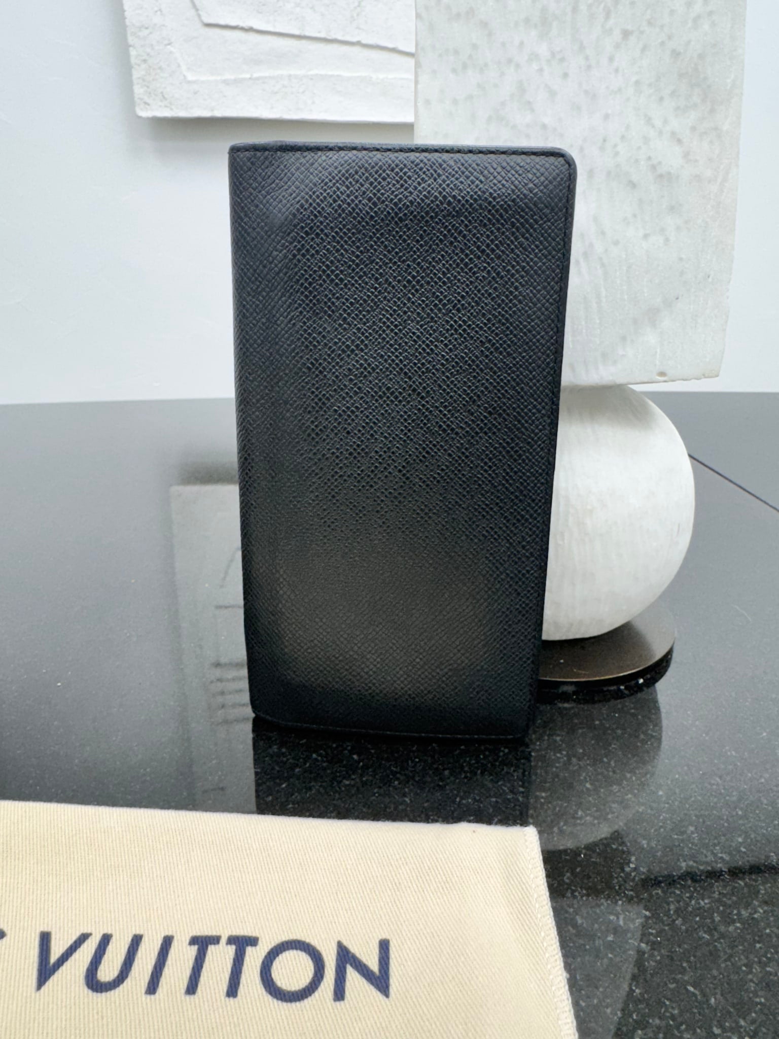 Louis Vuitton Black Taiga Brazza Wallet