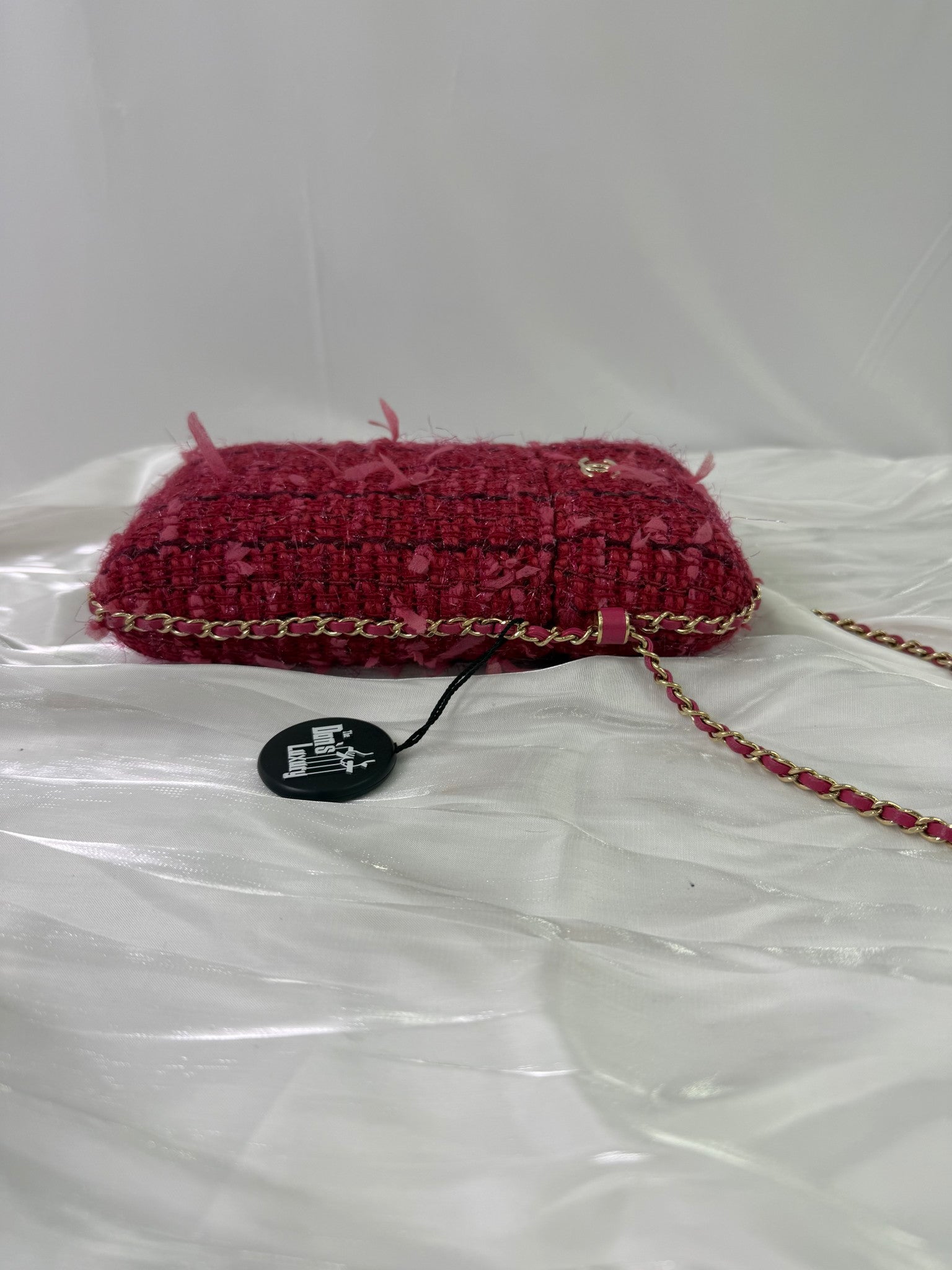 Chanel Pink Tweed Phone Holder