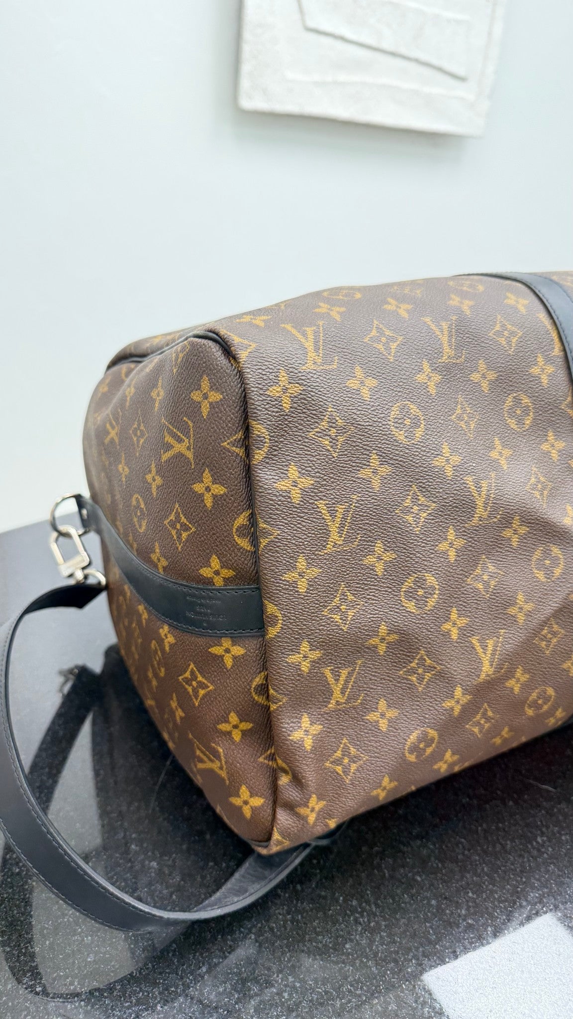Louis Vuitton Monogram Macassar Keepall Bandouliere 55 Duffle Bag