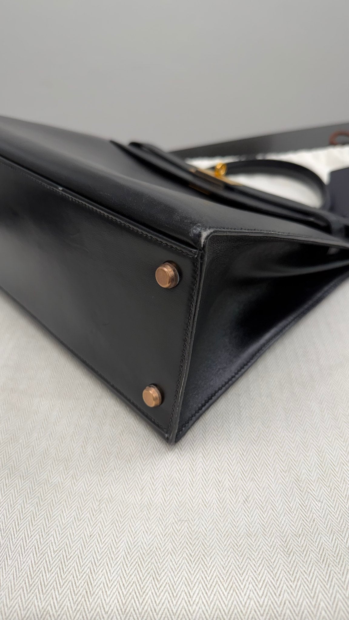 Hermes Black Box Calf Leather Kelly 32