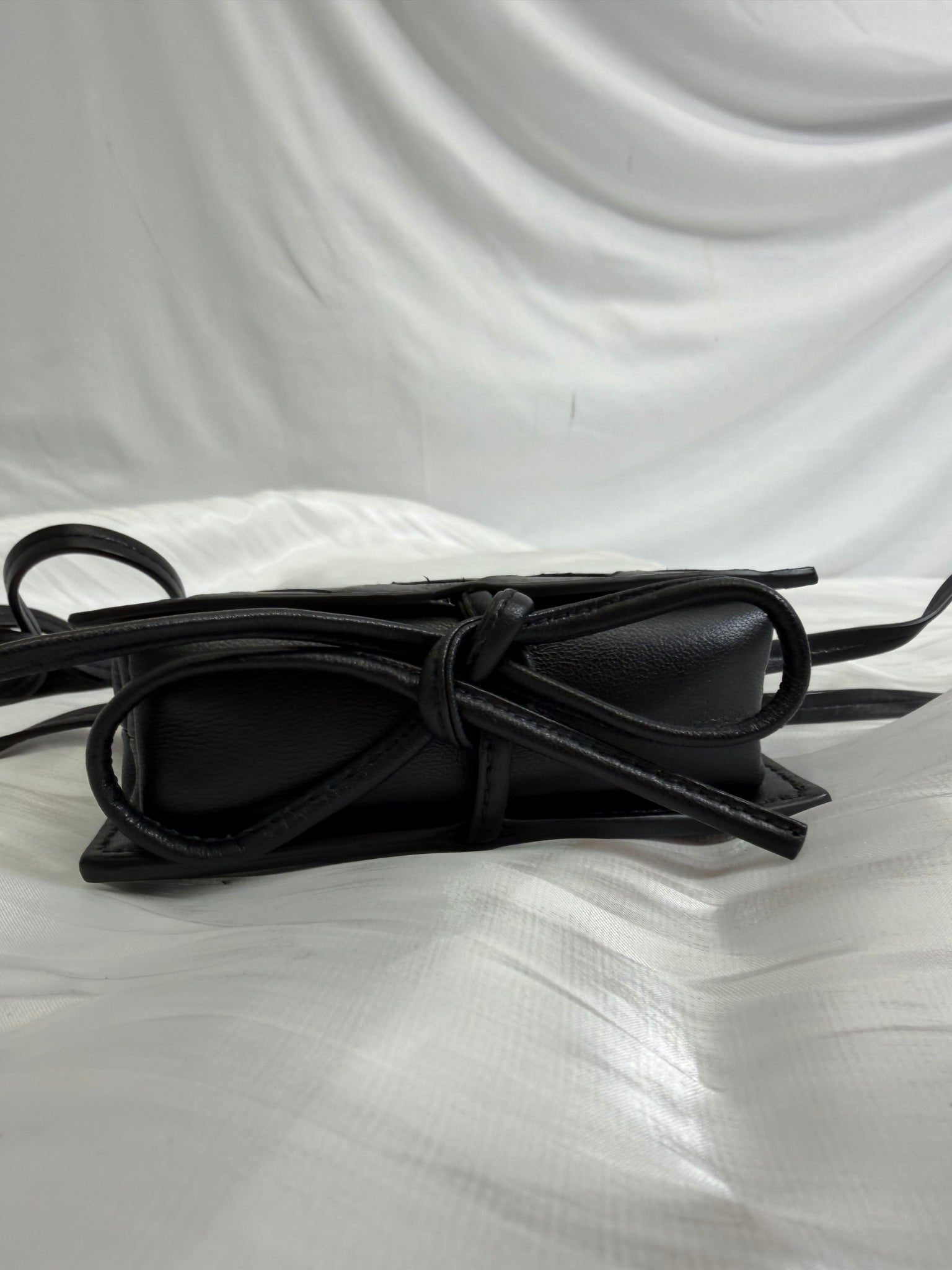 Bottega Veneta Black Intrecciato Mini Wallet On Strap