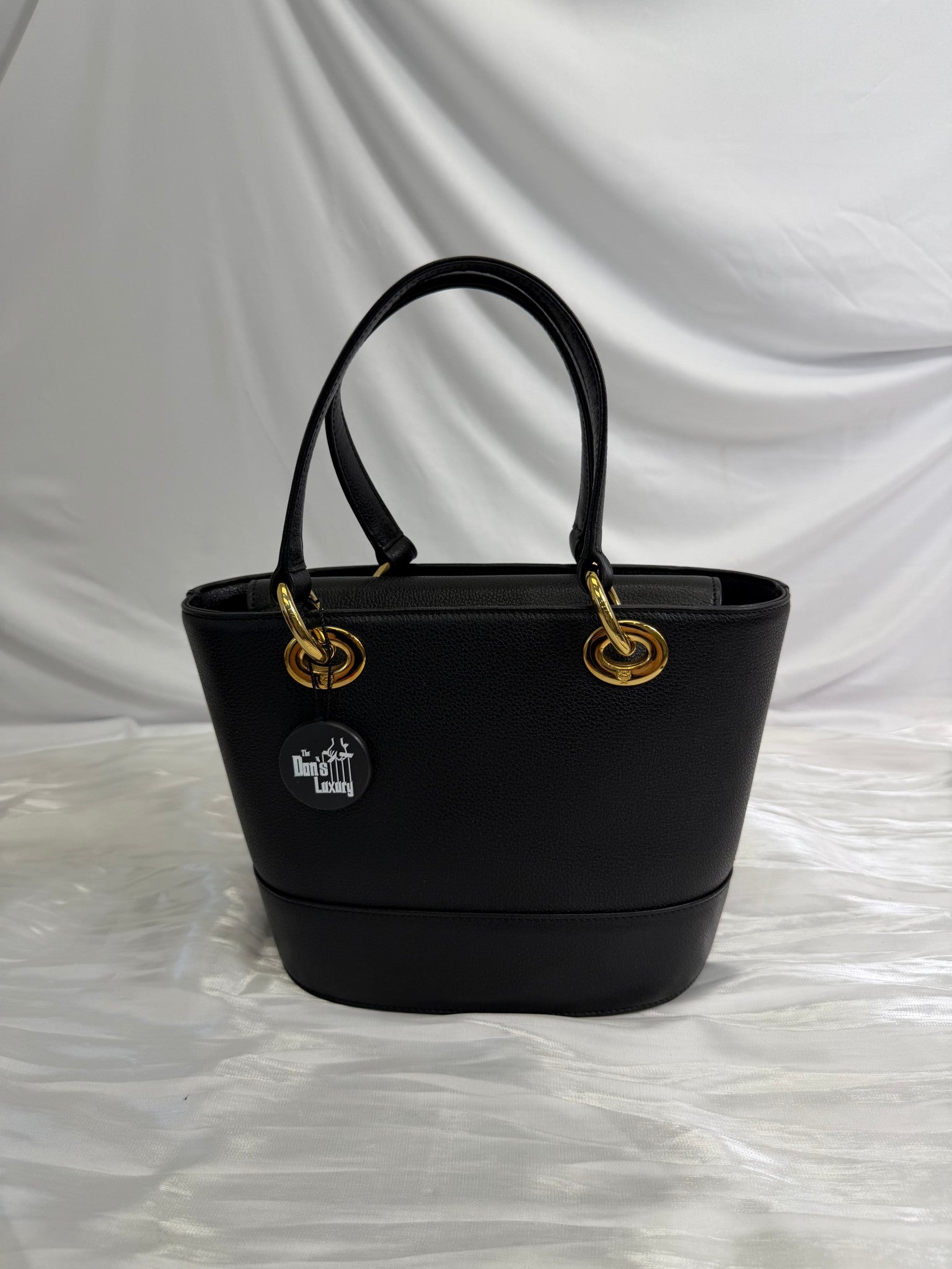 Mcm Black Leather Bucket Bag