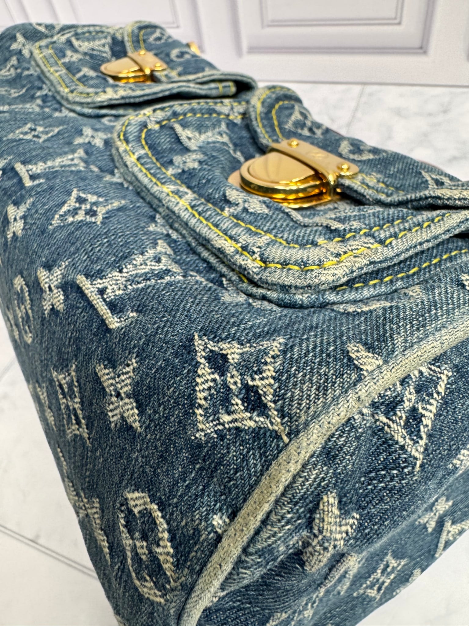 LIKE NEW - Louis Vuitton Monogram Denim Neo Speedy Handbag