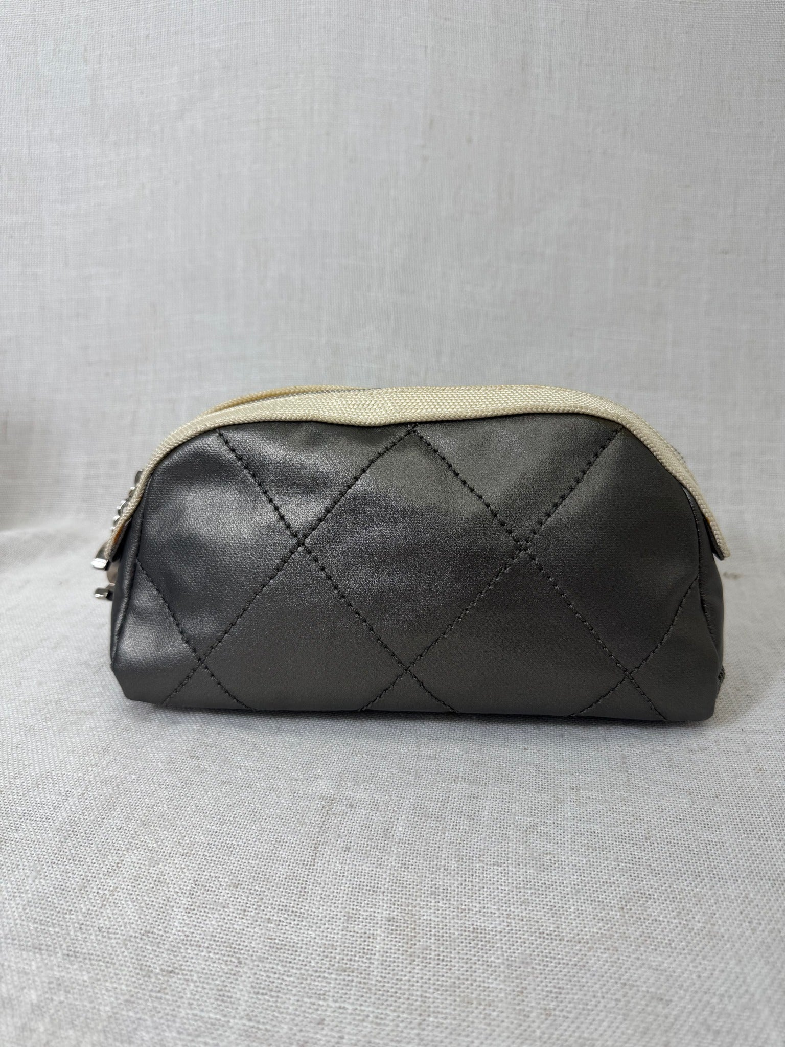 Chanel Grey PVC Leather Pouch