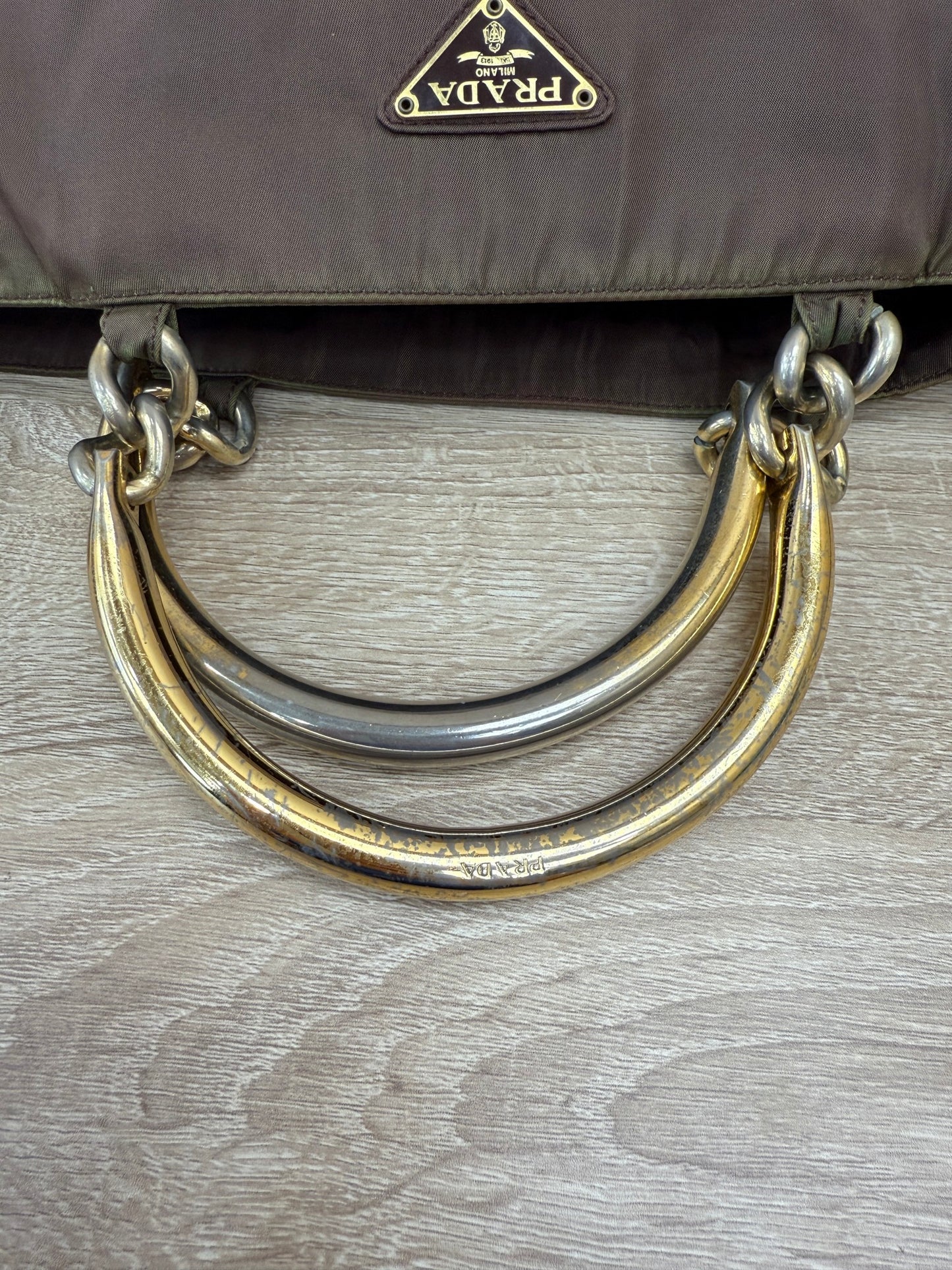 Prada Brown Nylon Handbag
