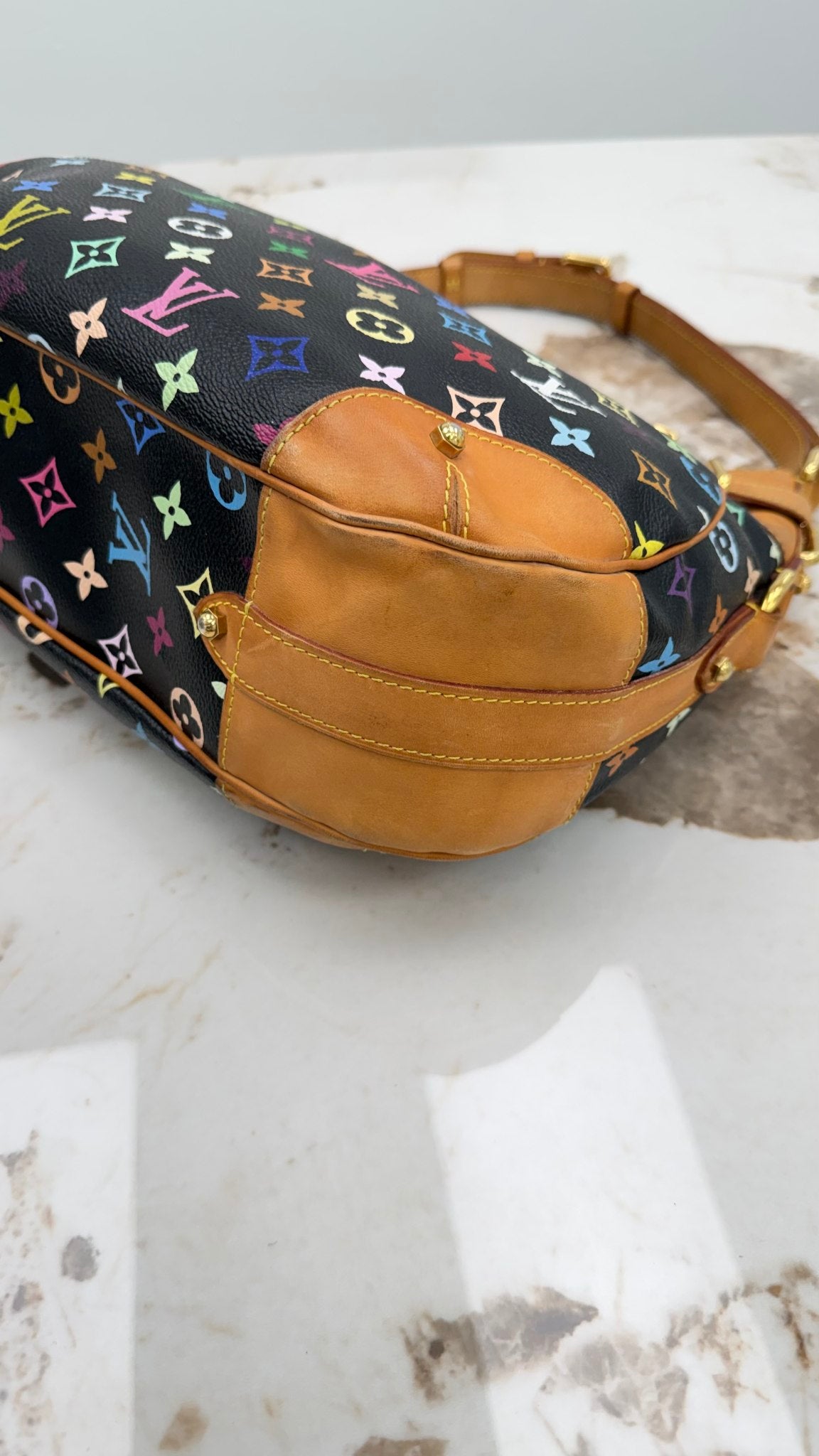 Louis Vuitton Black Multicolor Monogram Greta Shoulder Bag