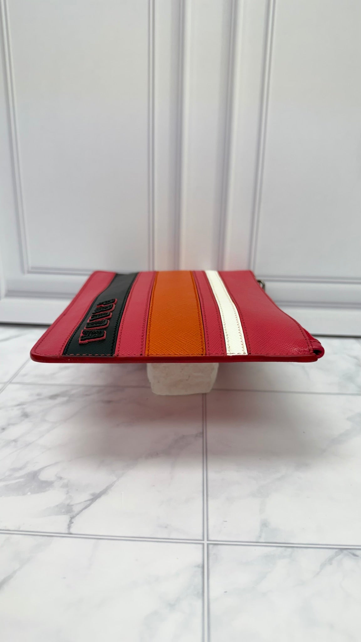 Prada Pink Multicolor Saffiano Leather Pouch