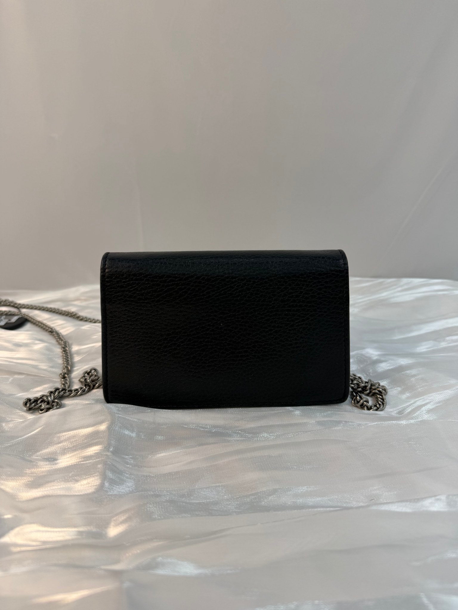 Gucci Black Leather Super Mini Dionysus Bag