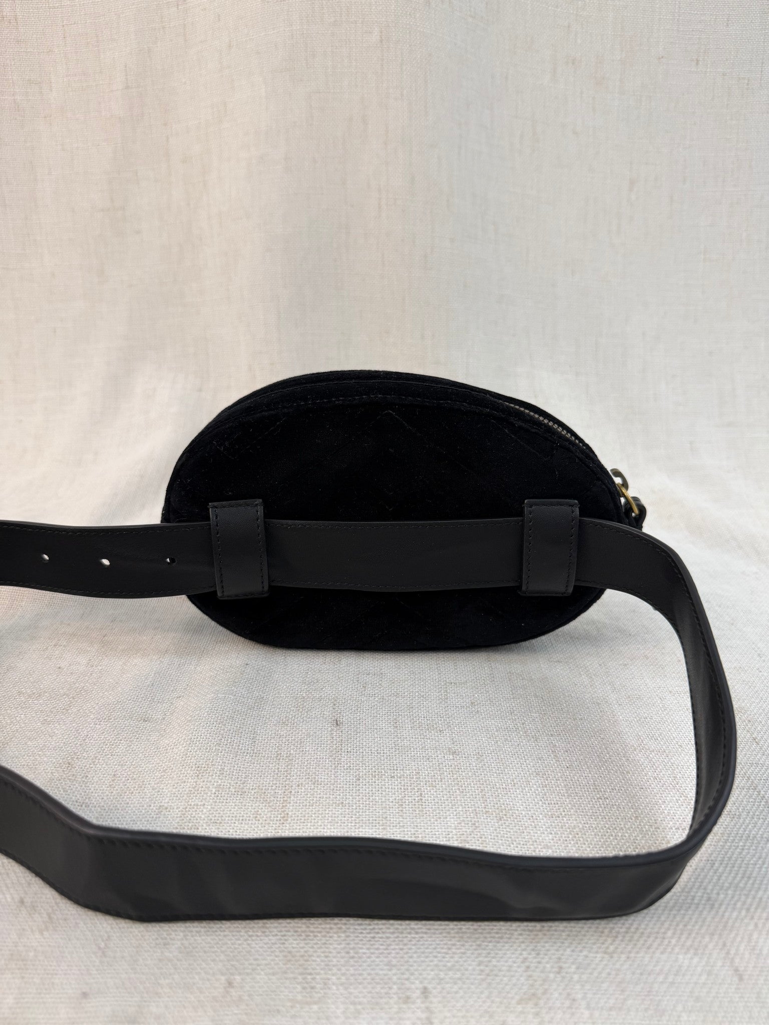 Gucci Black Velvet Marmont Belt Bag