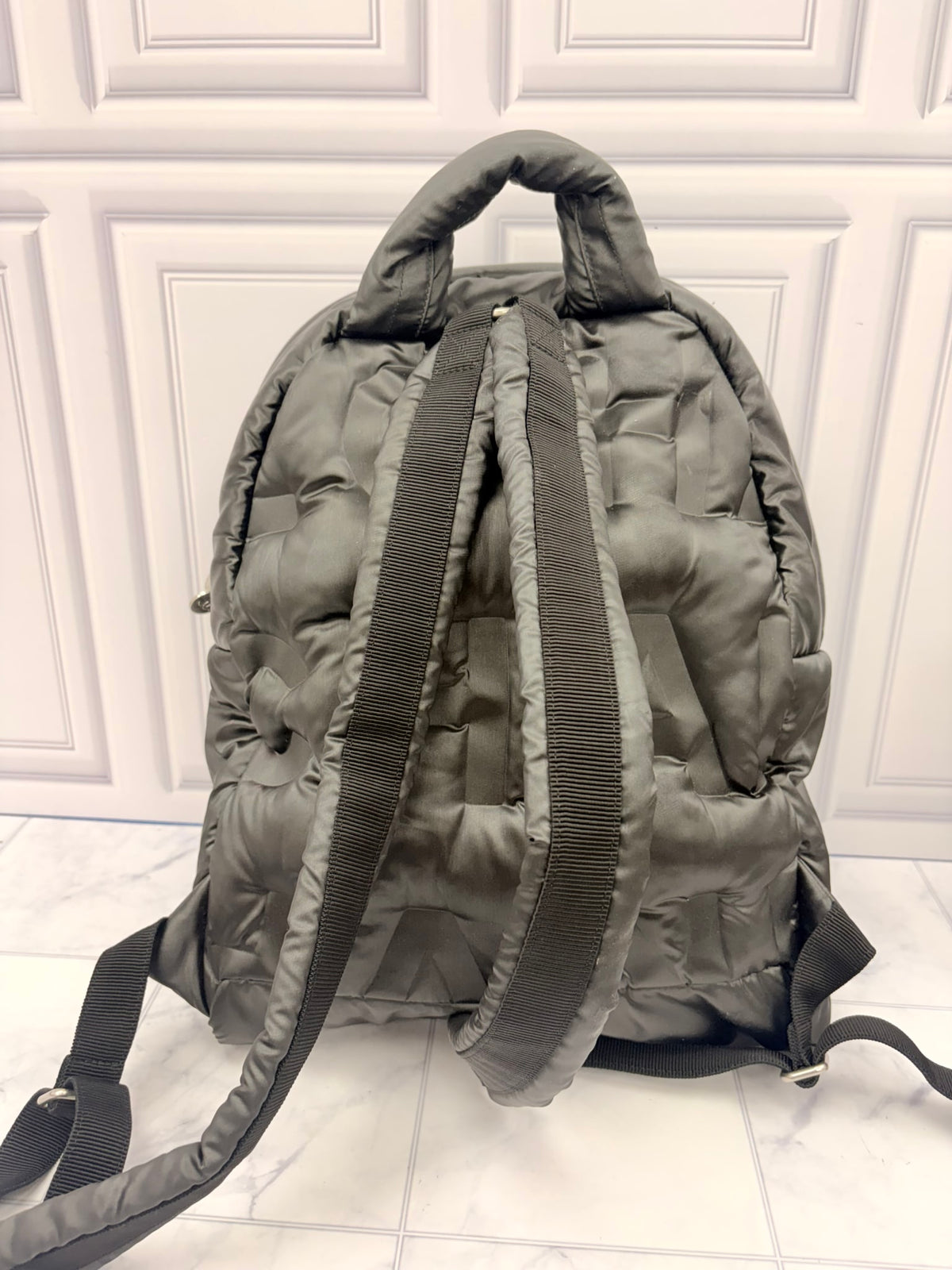 Chanel Black Nylon Embossed Doudoune Backpack