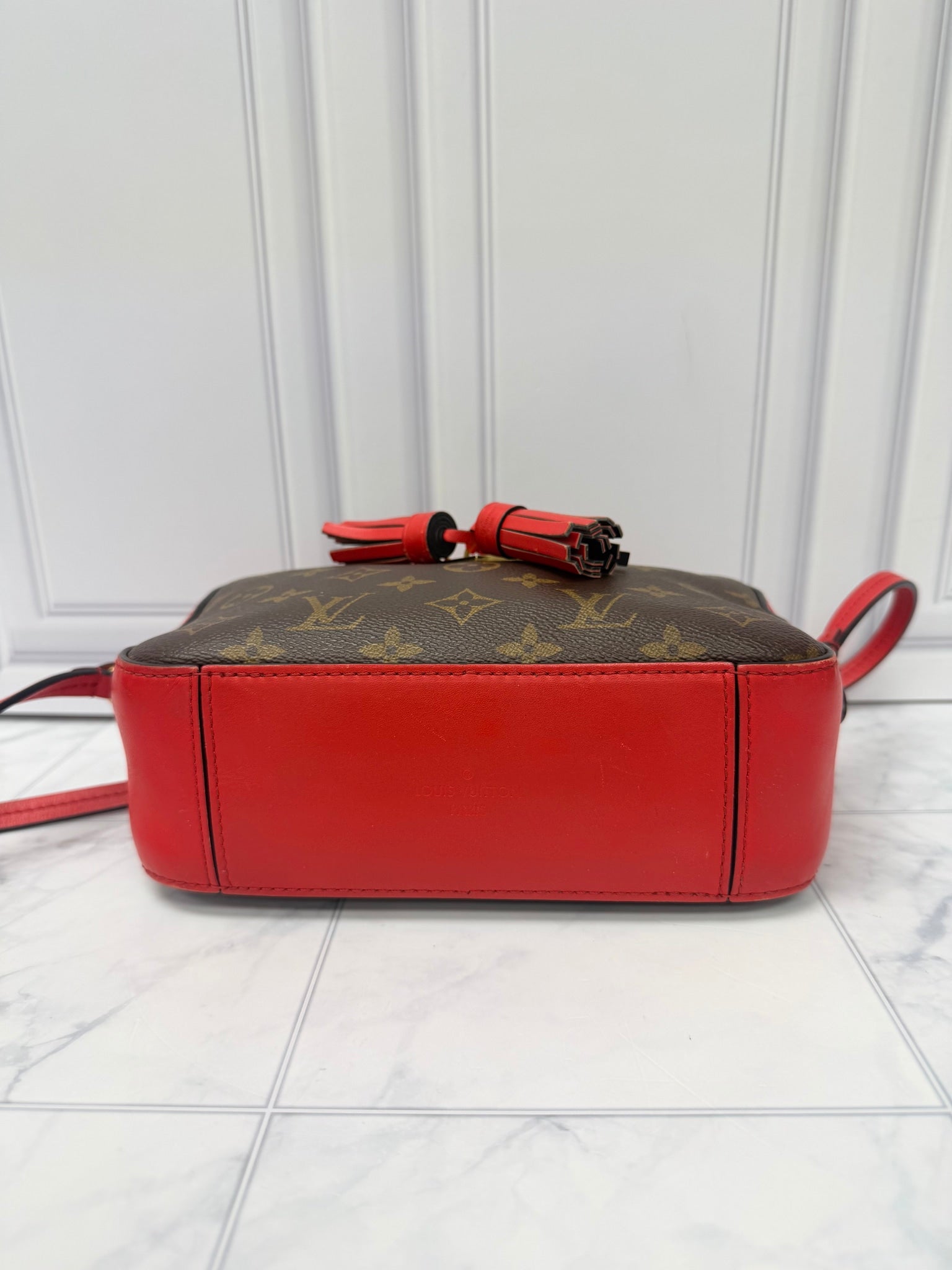 Louis Vuitton Monogram Red Leather Saintonge Crossbody Bag