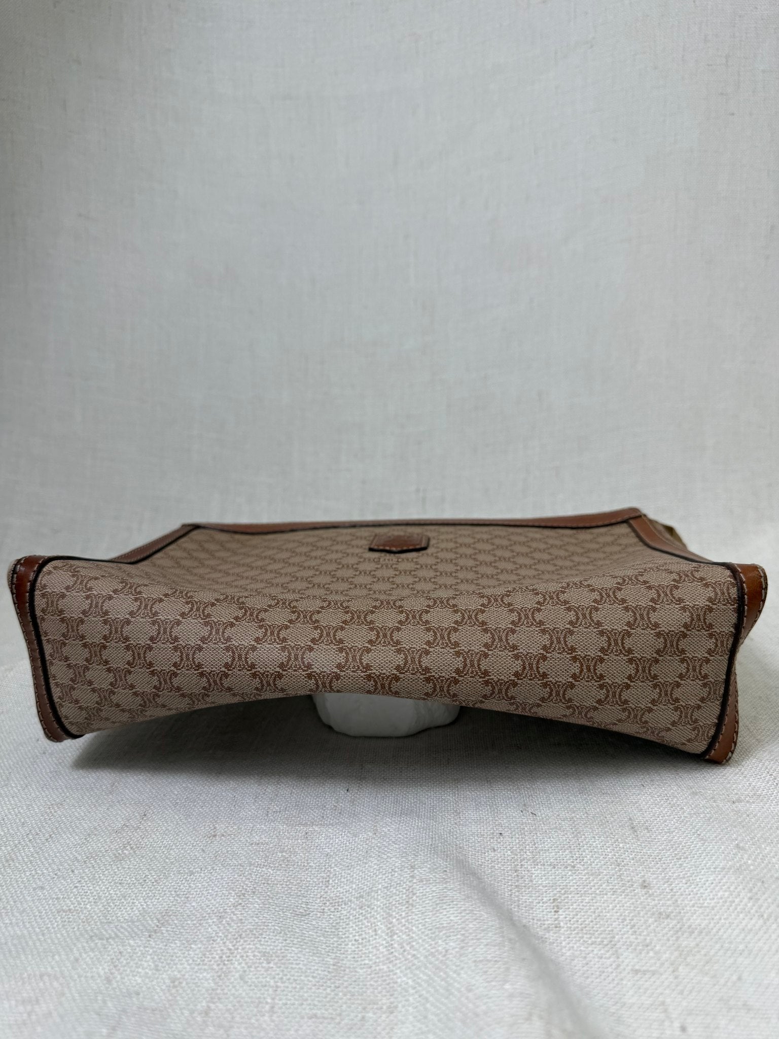 Celine Beige Coated Canvas Macadam Travel Pouch